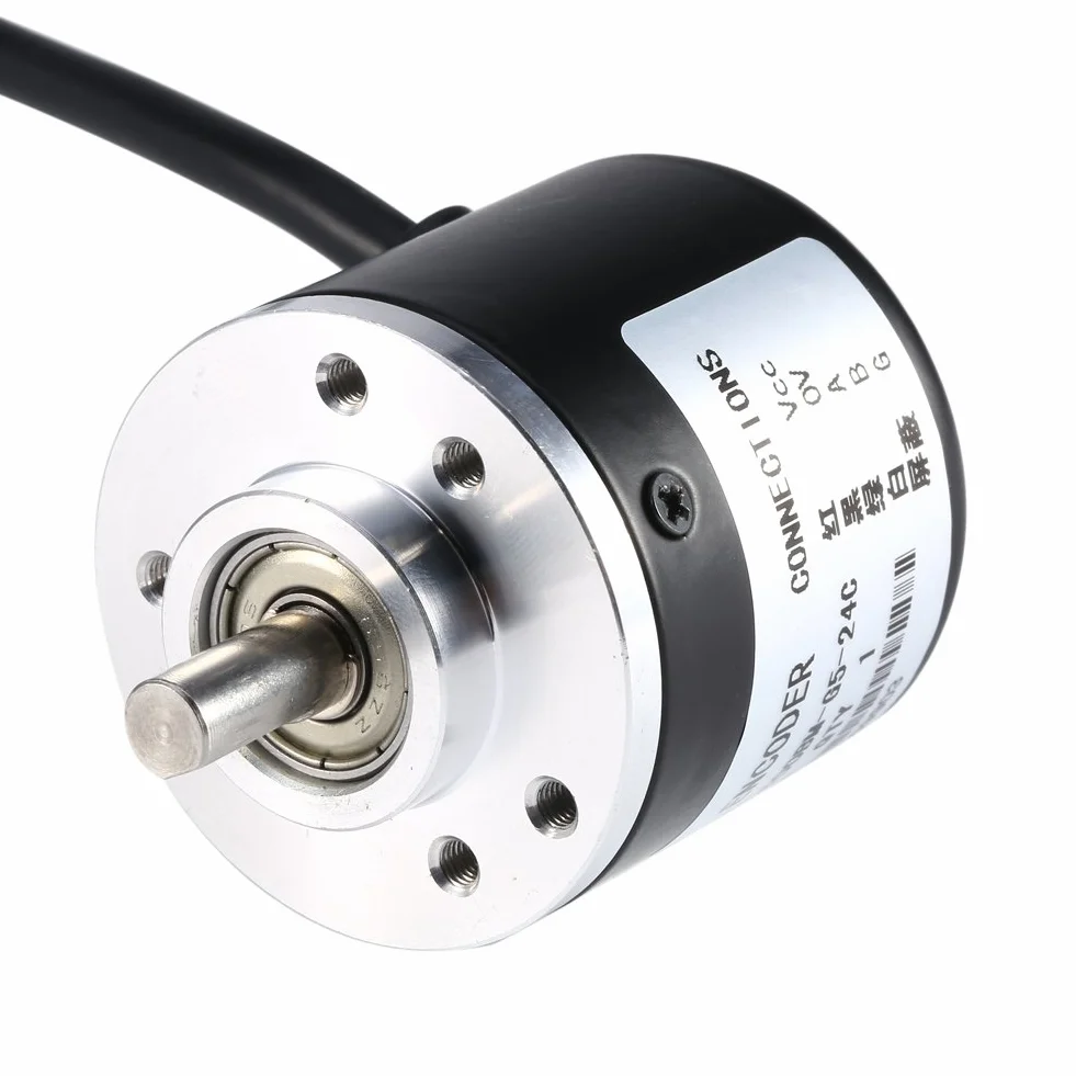 600P/R przyrostowy enkoder obrotowy, 2-fazowy fotoelektryczny enkoder 5 V-24 V, trzon 6 mm enkoder szerokie napięcie zasilacze