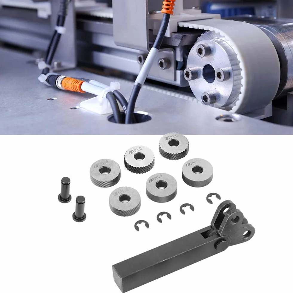 Rändelwerkzeug Stahl 7 Sztuk 0,5/1/2mm Diagonalne Dual Linear Do Obrabiarek Z Wzorami Powierzchniowymi
