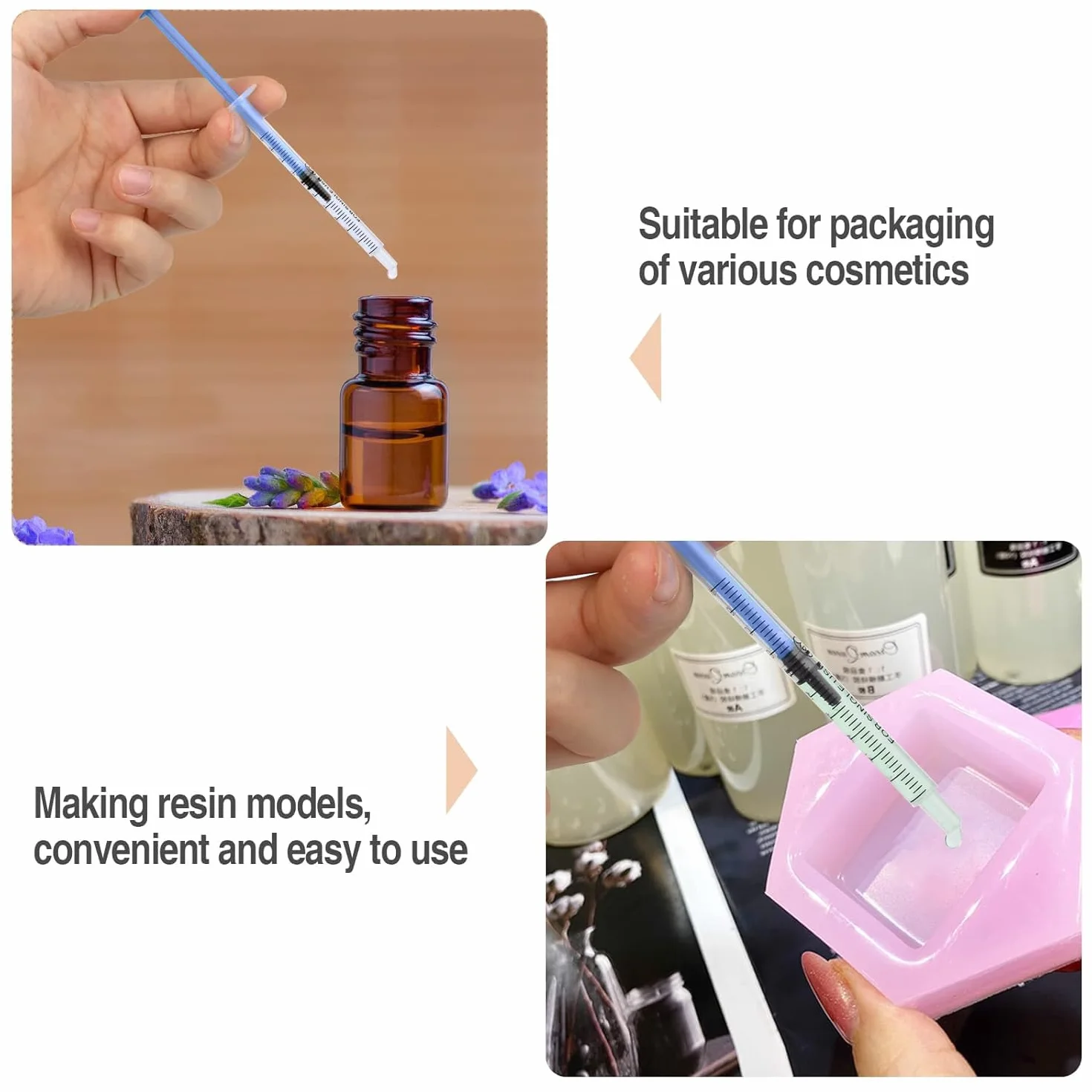 40 sztuk strzykawek 1 ml, małe, sterylne, plastikowe, strzykawki z nasadką, strzykawki do pomiaru i dozowania płynów, do karmienia małych zwierząt, pakowane pojedynczo strzykawki jednorazowe