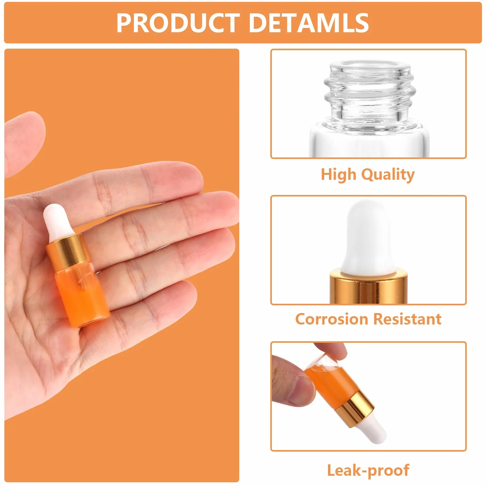 JMIATRY 100 sztuk butelek z pipetą 3 ml, butelki z pipetą, mini butelki z pipetą do olejków eterycznych, aromaterapii, masażu, próbki olejków zapachowych