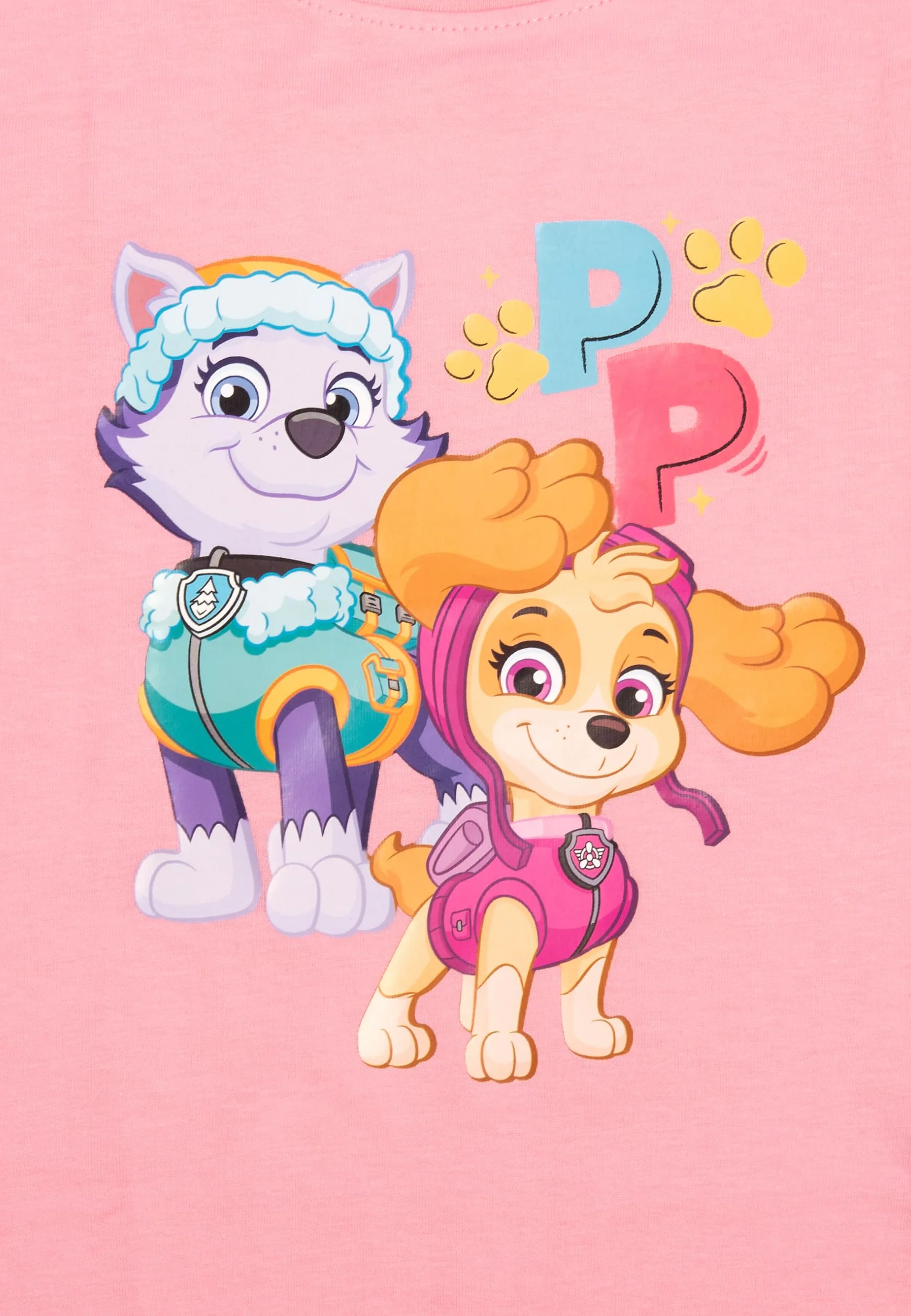 Psi Patrol T-Shirt dla dziewczynek Skye & Everest - Friends dziecięca koszulka z krótkim rękawem różowa