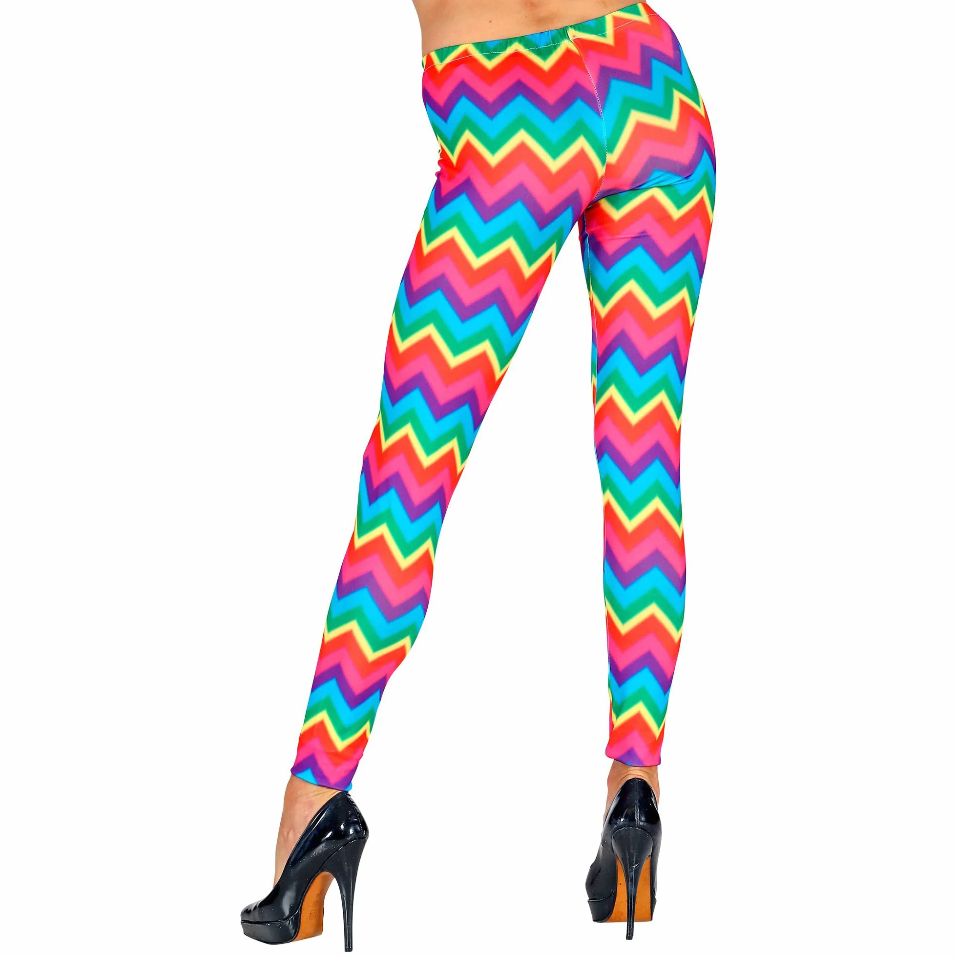 W WIDMANN MILANO Party Fashion - Legginsy 80s, lata 80, gorączka disco, zły smak, wzór w paski, impreza tematyczna, karnawał