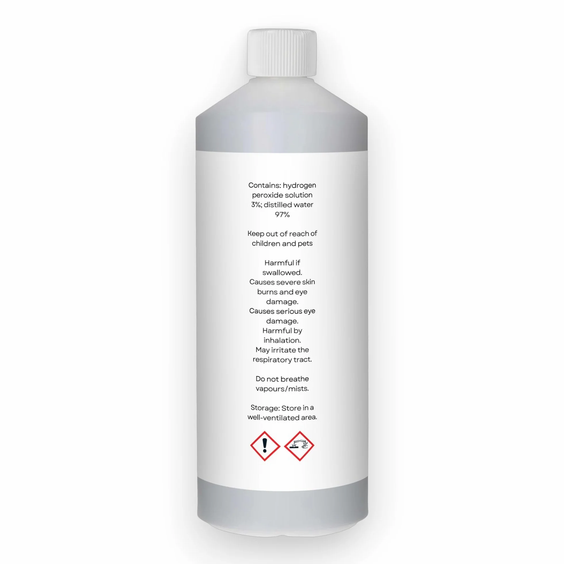 Nadtlenek wodoru klasy spożywczej 3% - 1 litr (1000 ml) - H2O2 woda utleniona - bez stabilizatorów i dodatków - Wielofunkcyjny naturalny środek czyszczący - zatyczka zabezpieczająca przed dziećmi