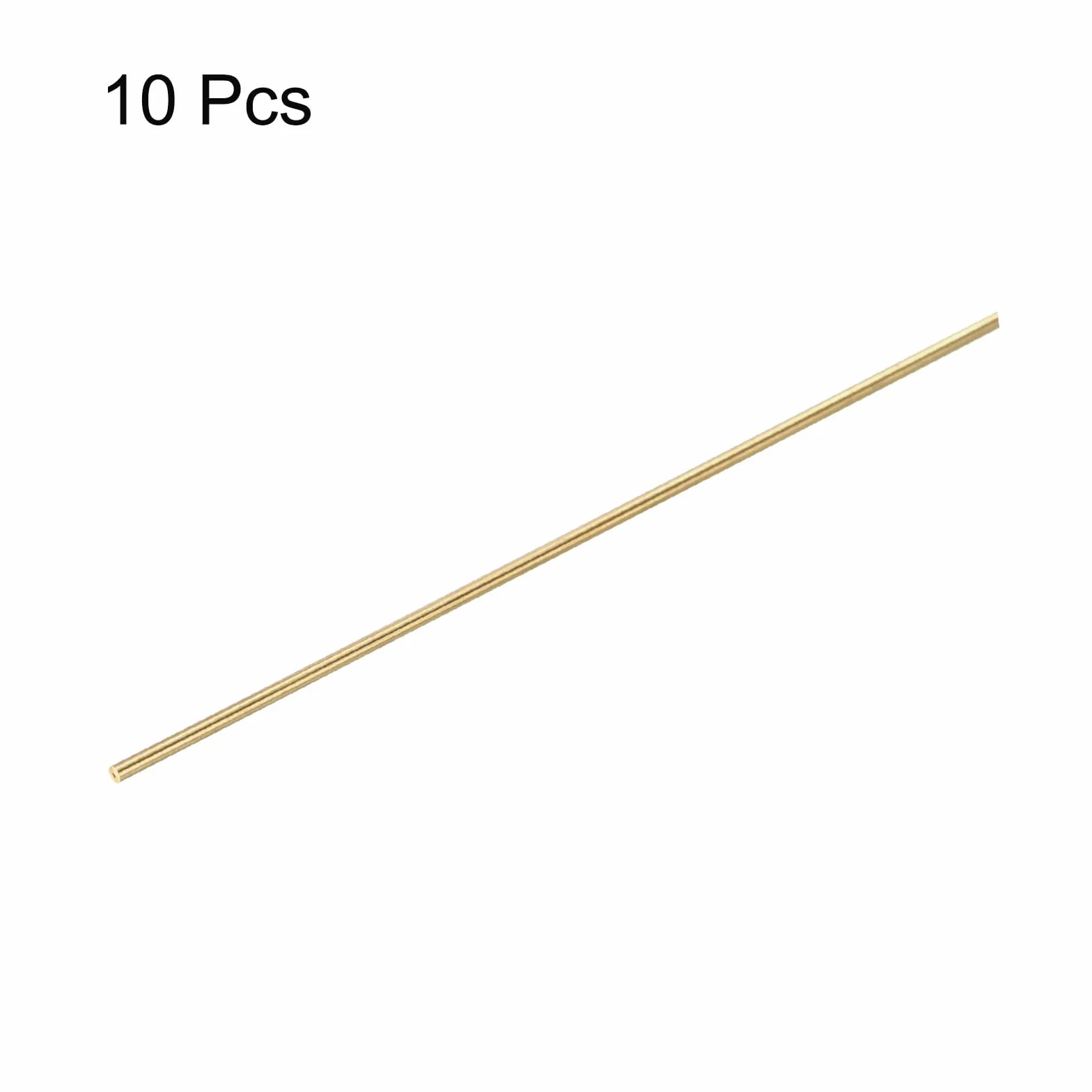 QUARKZMAN Mosiężny pręt okrągły, 1,5 mm x 300 mm, metalowy pręt z litego wału, drążek tokarski do projektów DIY, projektów rękodzielniczych, modeli samochodów, helikopterów, samolotów, 10 sztuk
