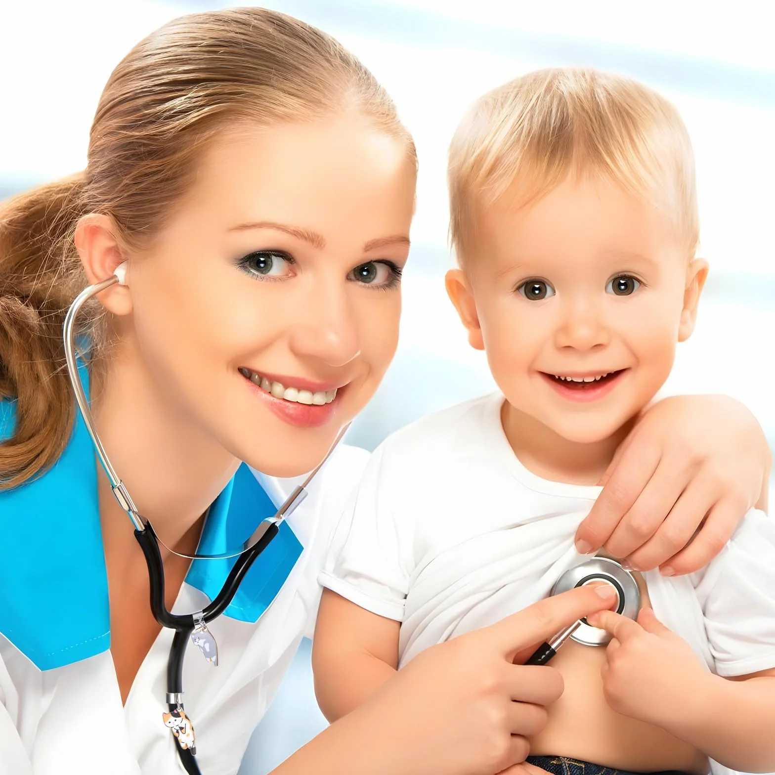 Gjinxi Zawieszka do stetoskopu dla kota, dla pielęgniarki, uroczy, regulowany, stetoskop, akcesoria, pasuje do MDF Littmann, prezent dla lekarza, pielęgniarki, studentów pielęgniarstwa, ukończenia