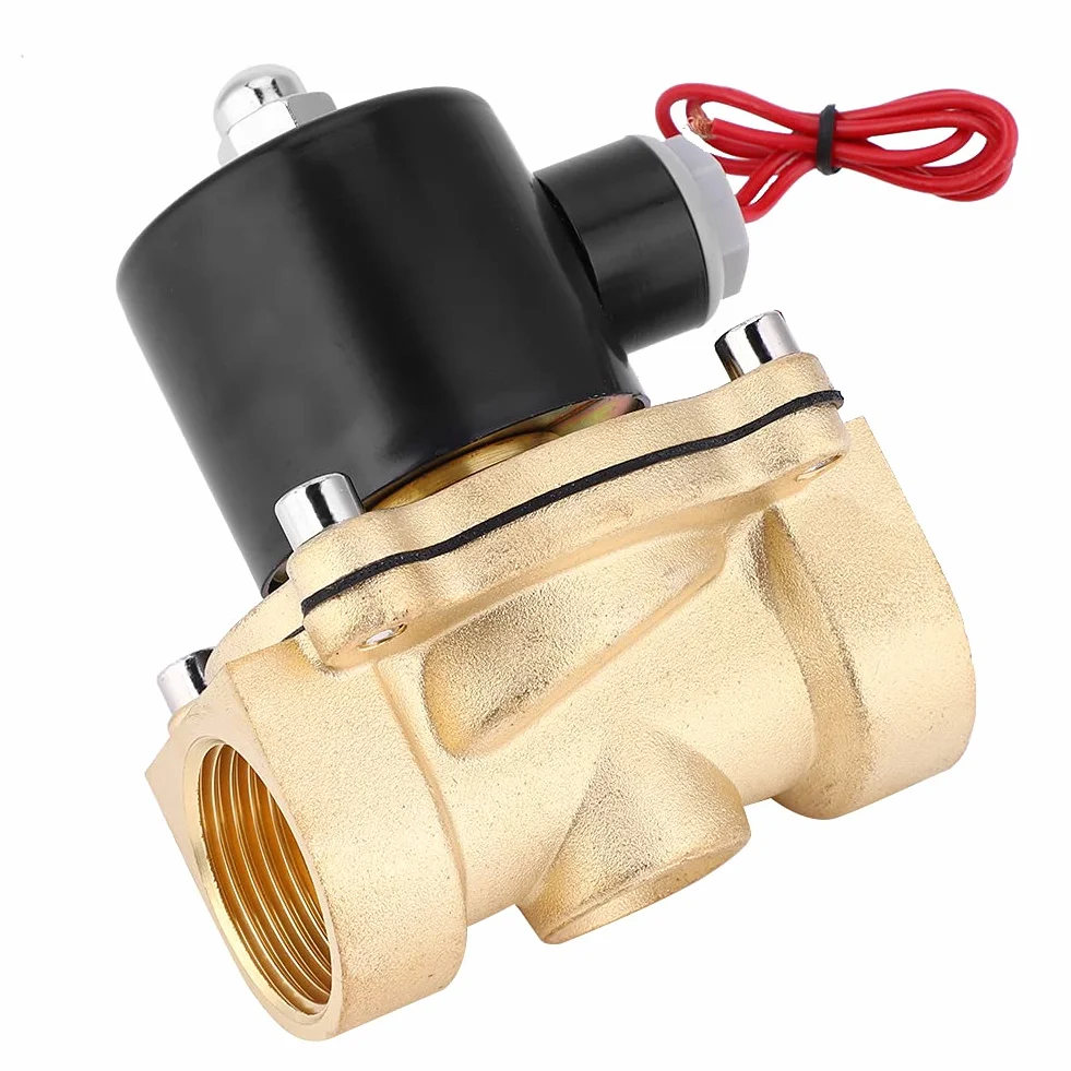 Elektryczny zawór elektromagnetyczny, 1" BSPP 2W250-25 Mosiężny elektryczny zawór elektromagnetyczny Wodoodporny, szczelny, normalnie zamknięty zawór do oleju wodno-powietrznego (2W-250-25 24V)