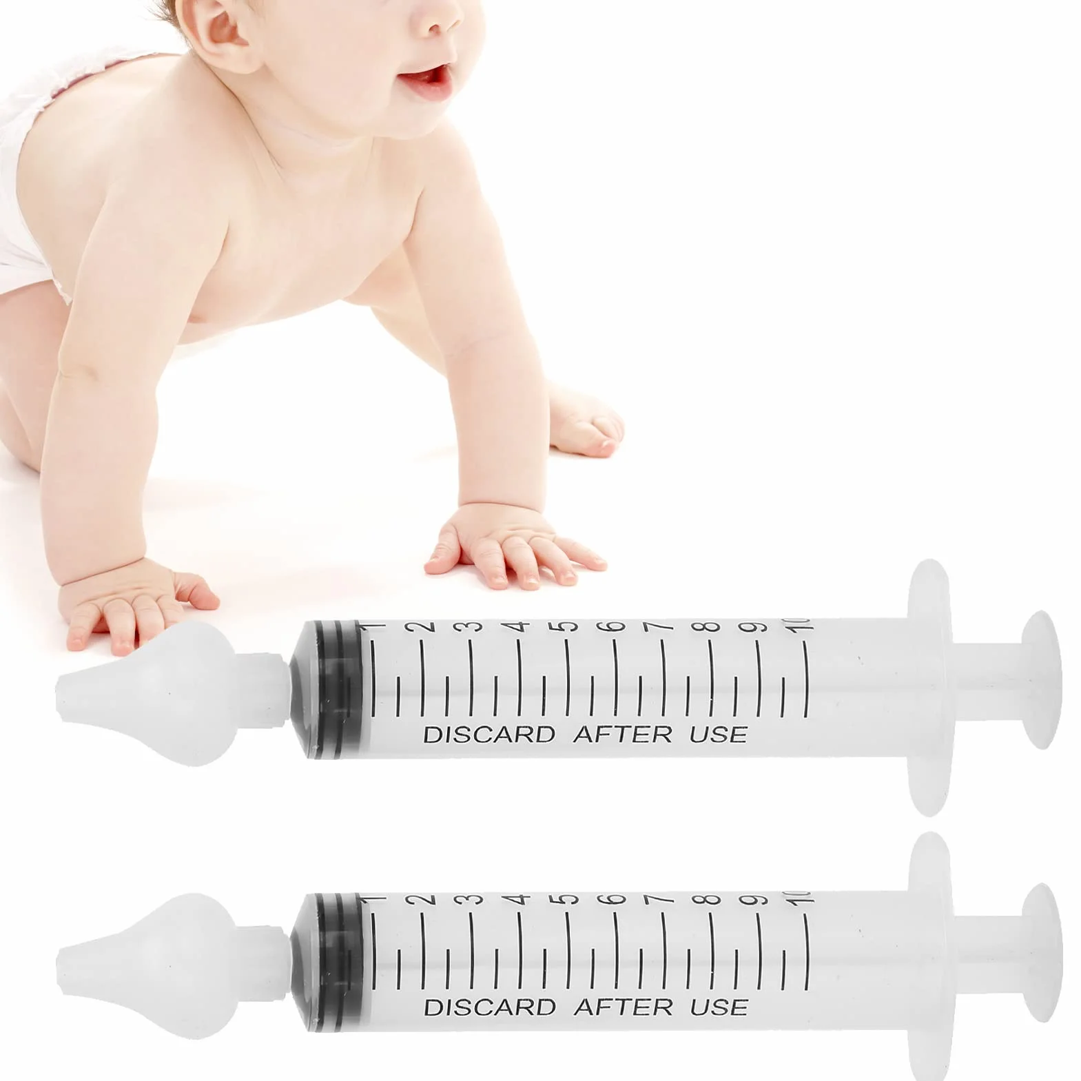 2 szt. 10 ml strzykawka do nosa silikonowy środek do czyszczenia nosa dla niemowląt Irygator do nosa strzykawka dla niemowląt aspirator do nosa dla niemowląt urządzenie do płukania nosa i płukania
