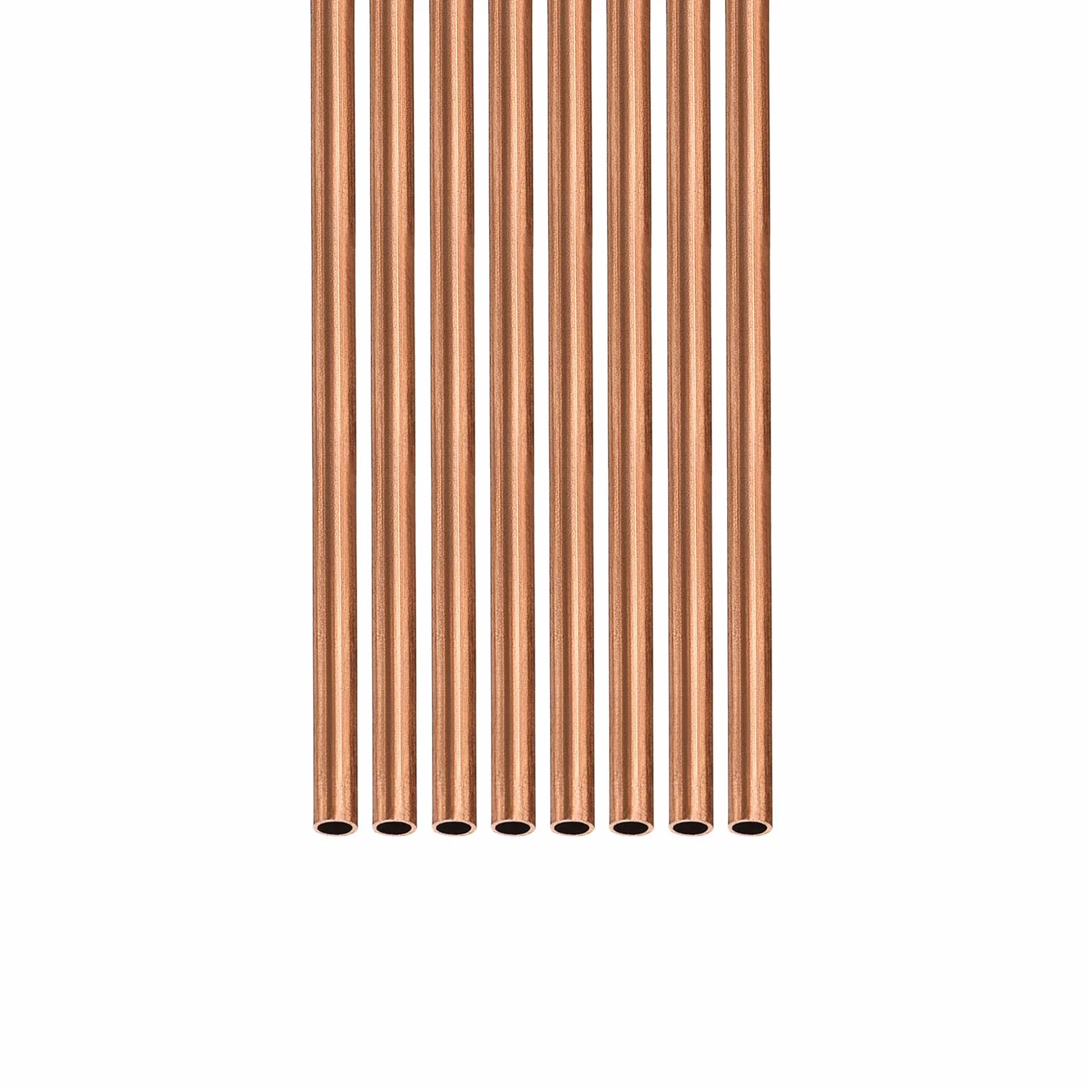 DTGN Rurka miedziana 2 mm x 0,25 mm x 300 mm (śr. x ściana x dł.), 8 sztuk, dobre do maszyn, wyposażenie DIY, dekoracyjne ramy, okrągłe, metalowe węże