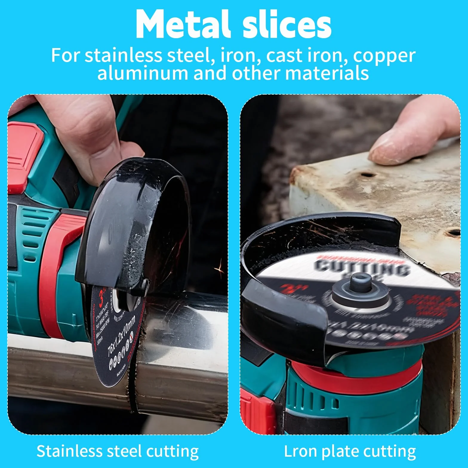 16 sztuk krążków tnących 76 mm, tarcze do cięcia otworów 10 mm, tarcze szlifierskie kątowe do metalu, cienkie tarcze elastyczne do cięcia metalu i drewna