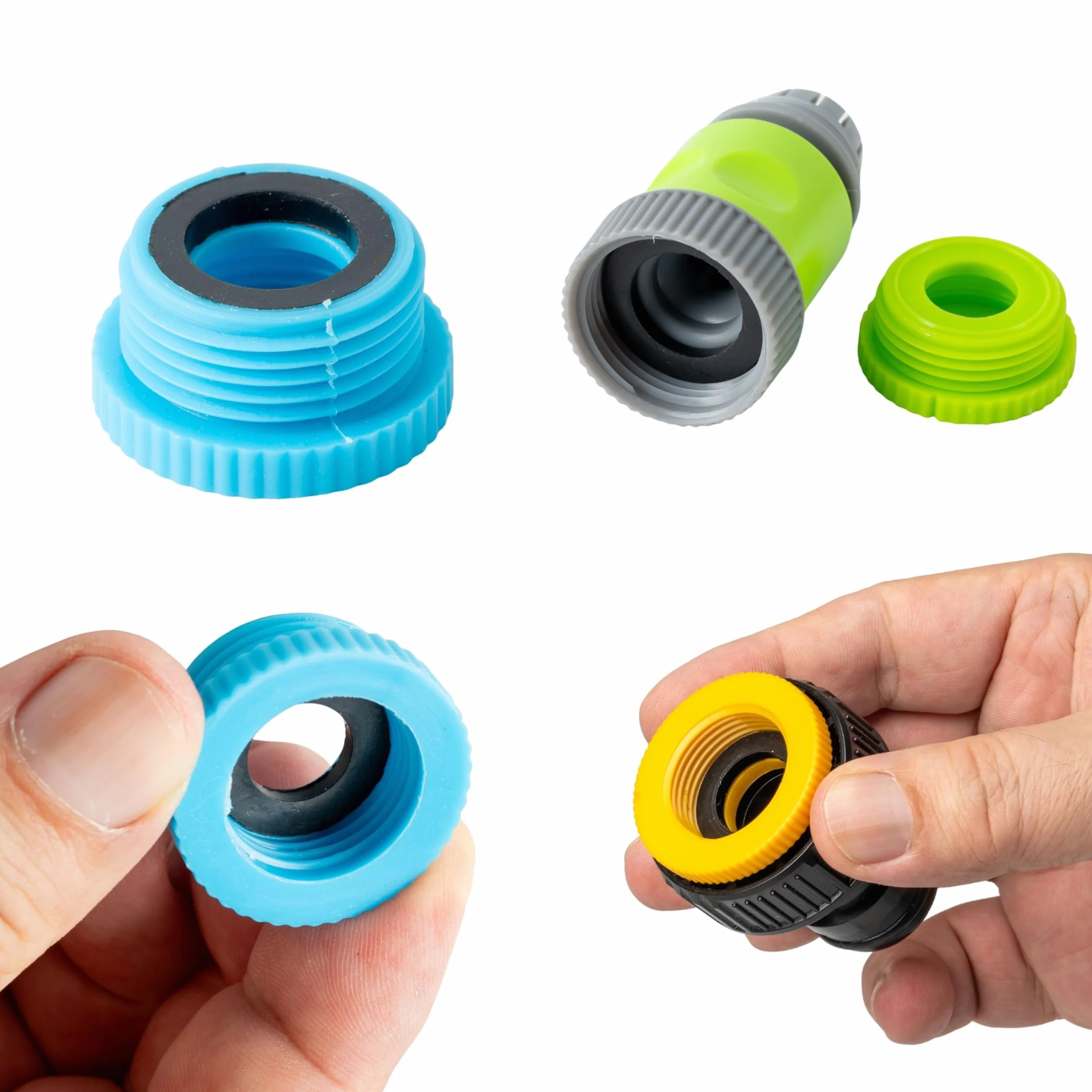 Zestaw uszczelek zamiennych, 24 sztuki, do G 1/2 cala części systemowych, kompatybilny z łącznikami kranowymi Gardena 21 mm, 18240, 18220, 15273, z silikonu, Ø 16 x 11 o-ringów i 19 x 11 mm uszczelek