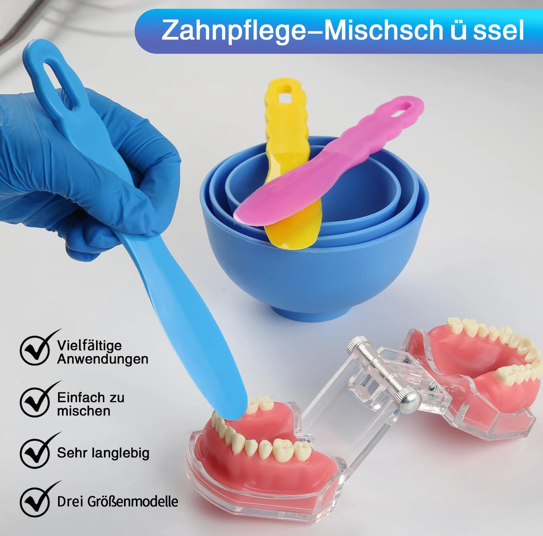 Miska do mieszania w laboratorium dentystycznym, gumowa, elastyczna szpatułka z tworzywa sztucznego, do odcisku alginianu, materiałów gipsowych (6