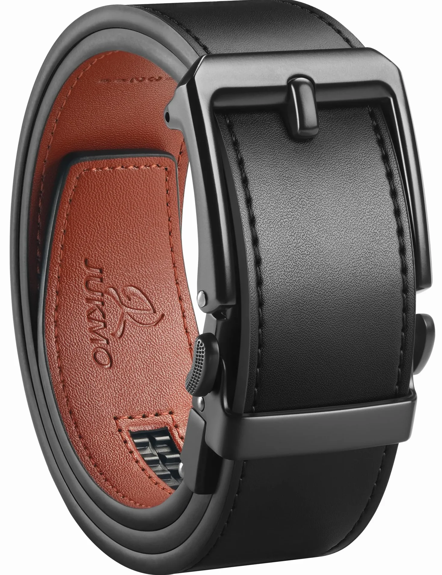 JUKMO Skórzany pasek z grzechotką 38 mm dla mężczyzn w pudełku prezentowym