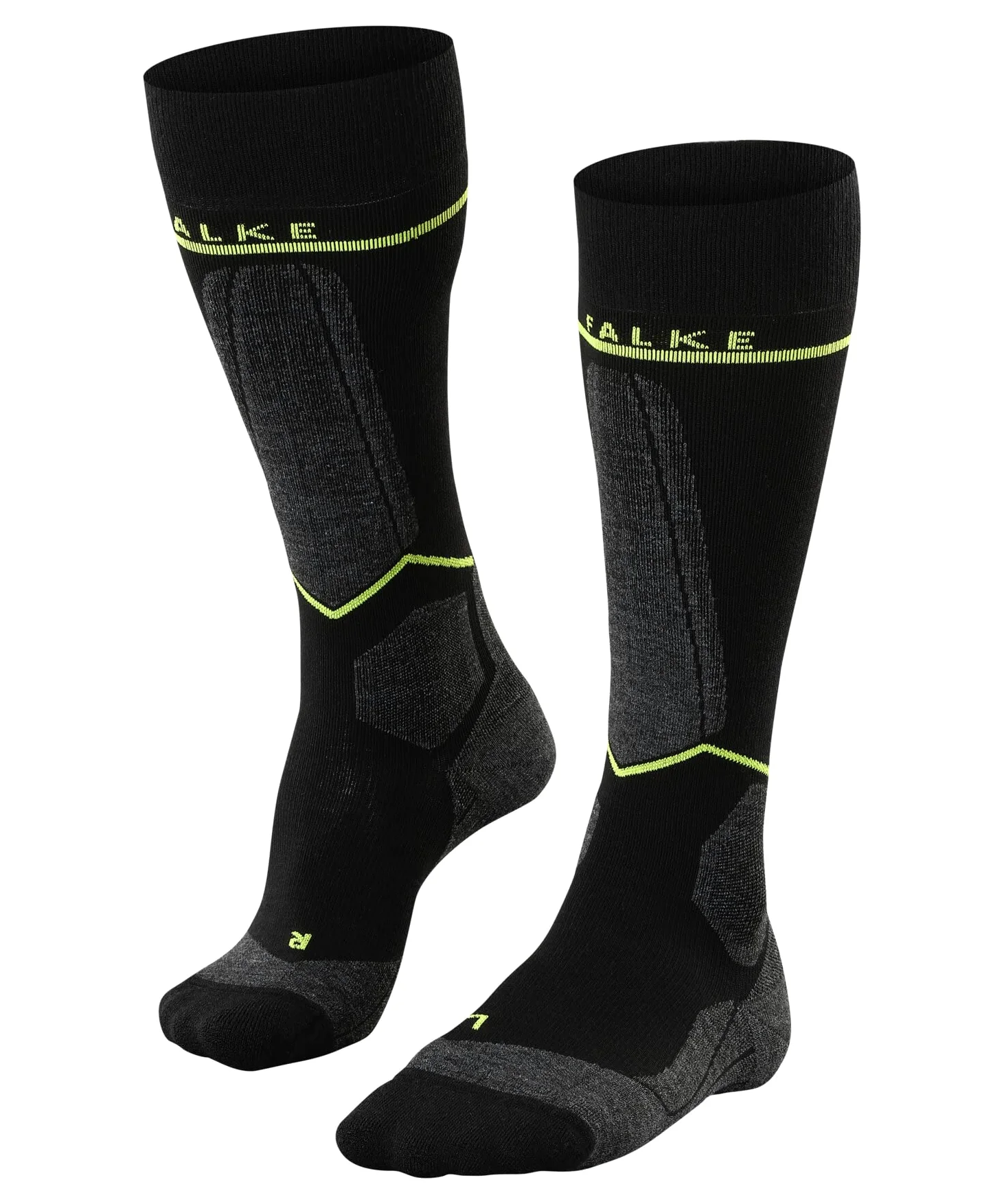 FALKE Skarpety narciarskie SK Energizing Wool M Oddychający Szybkoschnący Kompresyjne 1 Para Czarny Black-Lightning 39-42