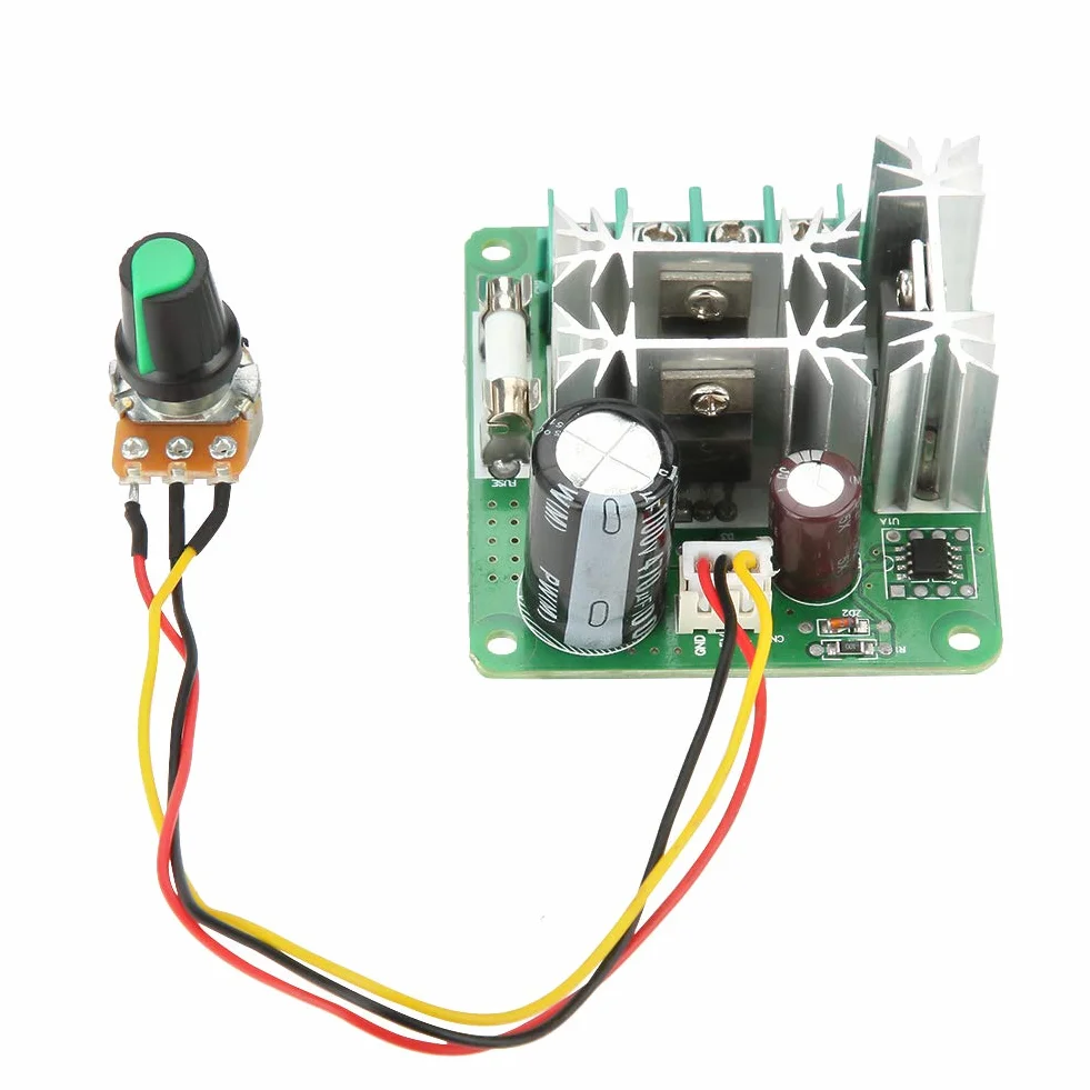 6V-90V 15A DC Kontroler prędkości silnika PWM, uniwersalny regulowany przełącznik prędkości sterownika płytka modułu regulatora z pokrętłem potencjometru do PCL 0.01-1000W Fans Power
