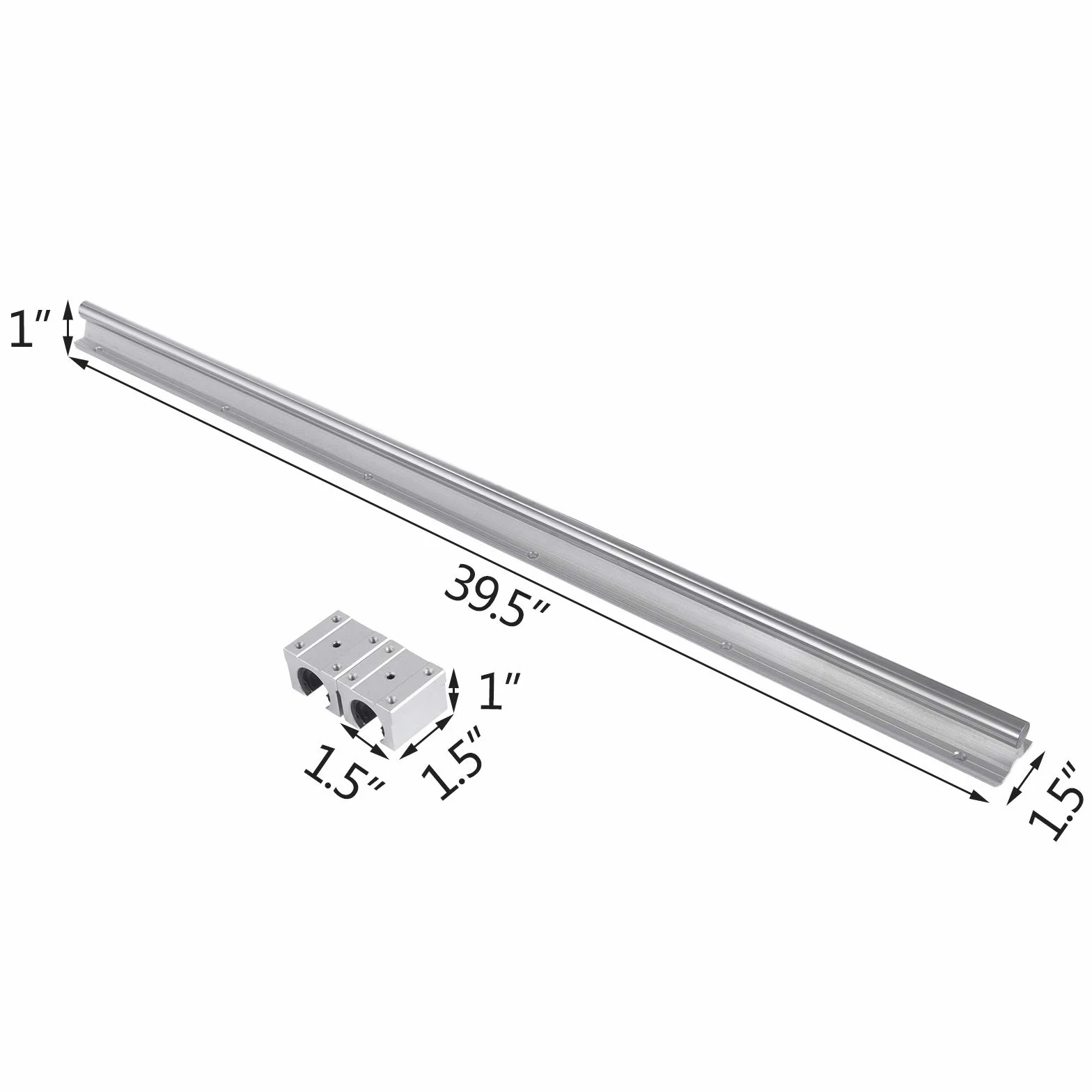 VEVOR prowadnica liniowa, SBR16 1000 mm zestaw ślizgowych łożysk liniowych, 2 szt. prowadnicy liniowej SBR16 prowadnice liniowe i 4 wózki SBR16UU, zestaw szyn prowadnic do frezarek CNC, tokarek itd.