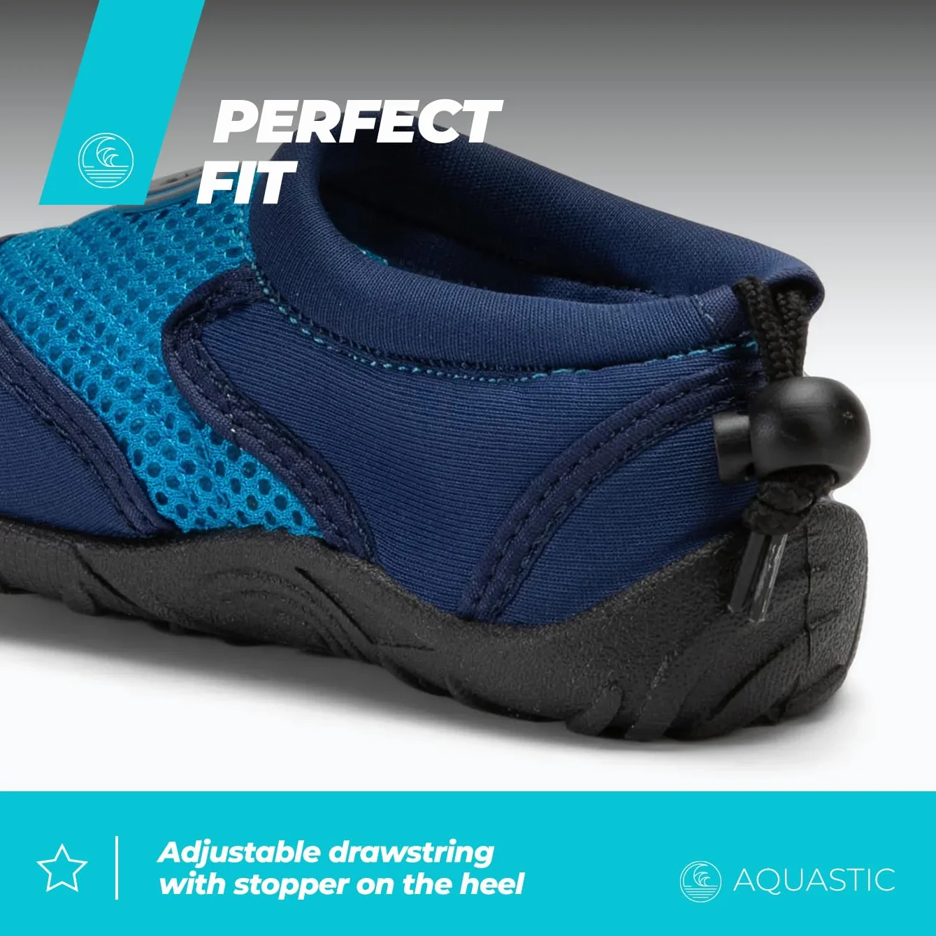 AQUASTIC Buty do Wody KEA JR dla Dzieci Wsuwane Antypoślizgowe TPR