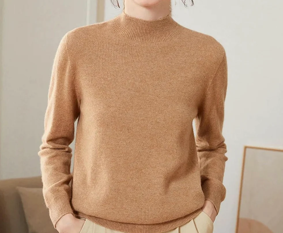 Damski sweter okrągły dekolt miękki ciepły sweter damski solidny casualowy dzianinowe topy