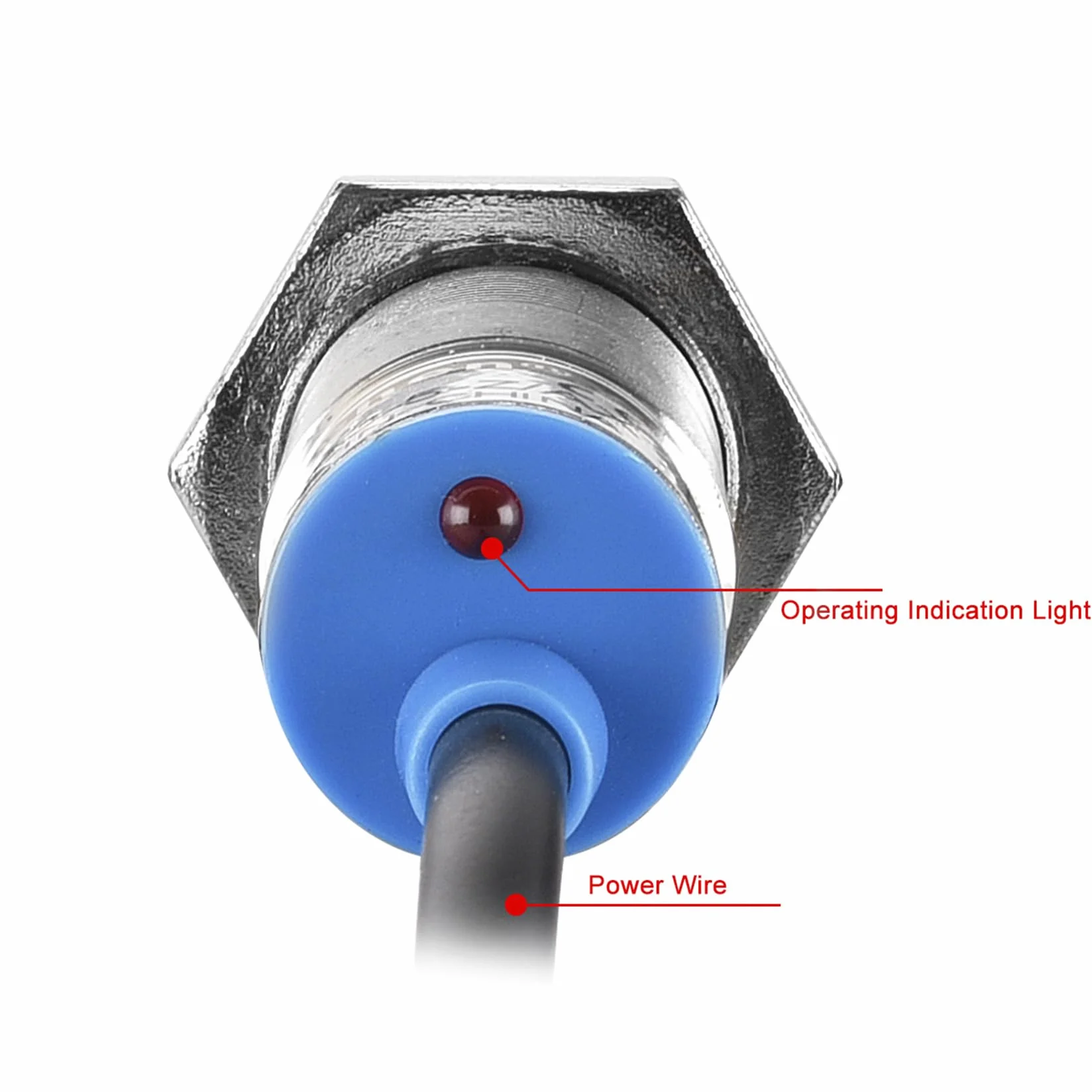 Heschen M12 - Nieekranowany indukcyjny czujnik zbliżeniowy typu LJ12A3-4-J/DZ detektor 4 mm 90-250 VAC 400 mA normalnie zamknięty (NC) 2 przewody