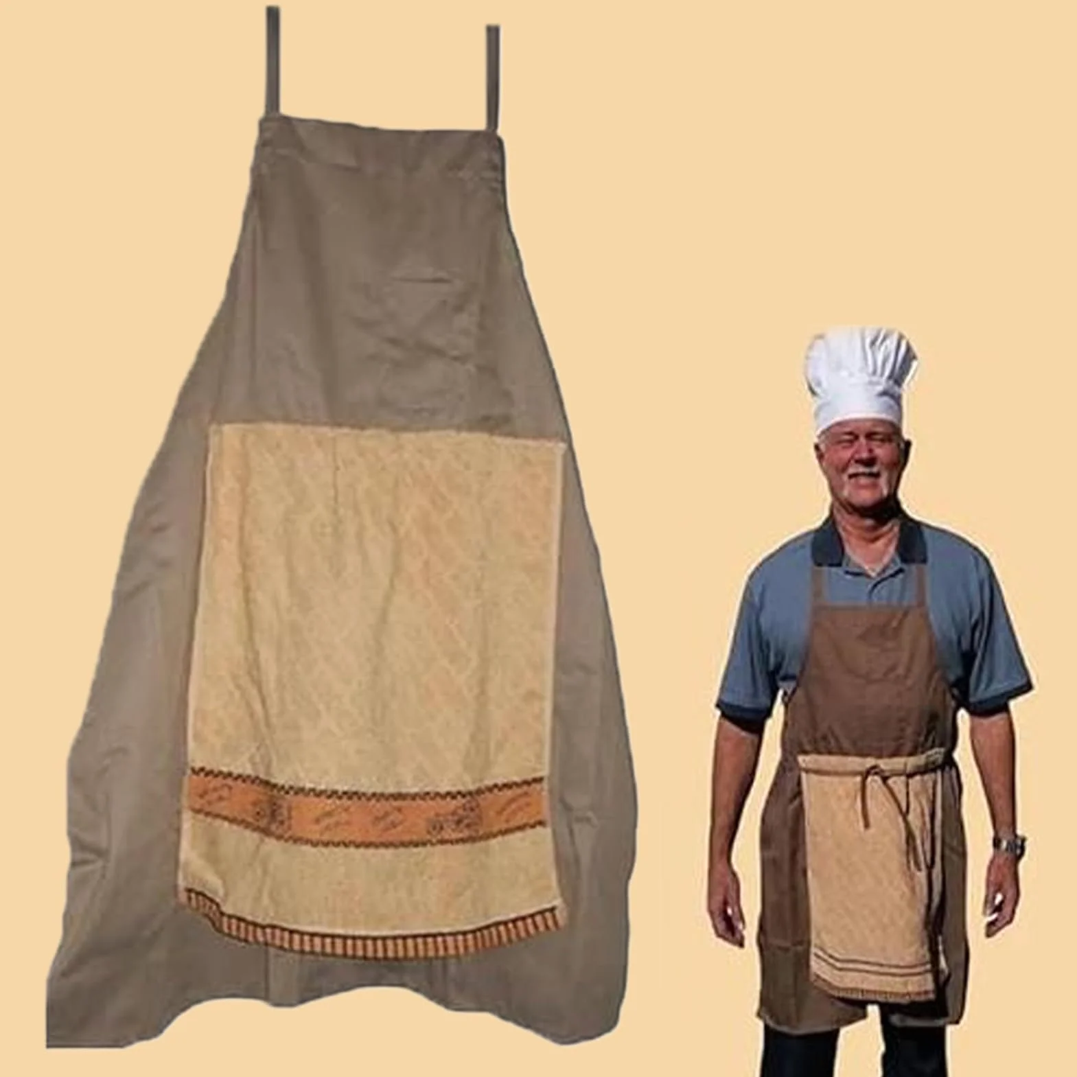 Prank Apron, zabawny kostium szefa kuchni z ręcznikiem do prania, nowość do prania, do grilla, pieczenia, warsztatu, ceramiki, studia artystycznego, cateringu, kuchni i upominków kuchennych