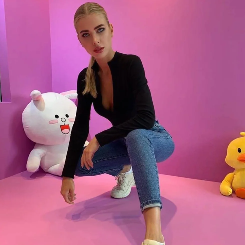 Damskie body z długim rękawem, kombinezon z długim dekoltem, elastyczny trykot, zawijany na zamek błyskawiczny z przodu, slim fit, top, jednokolorowy, casualowy, streetwear