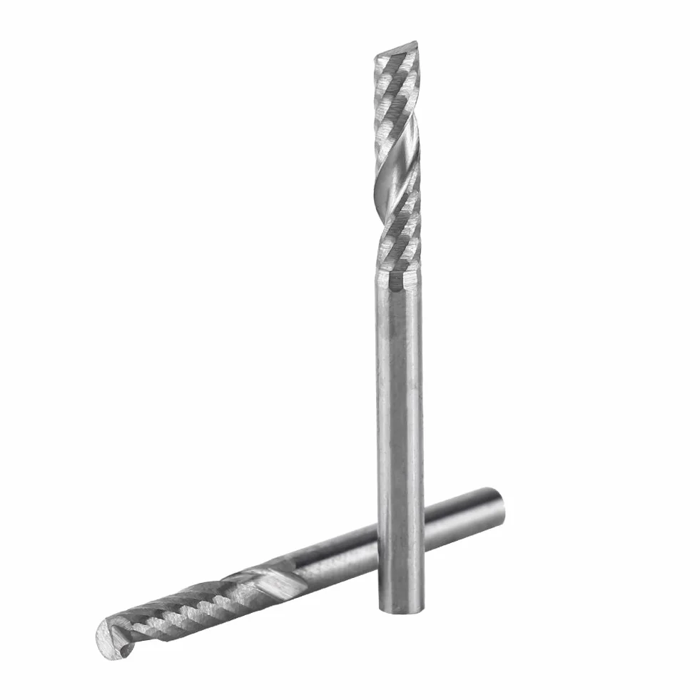 10 szt. frezy z wolframu z węglików spiekanych drobne frezy CNC obrotowe frezowanie zestaw bitów do cięcia drewna akrylowego 3,175 x 15 mm