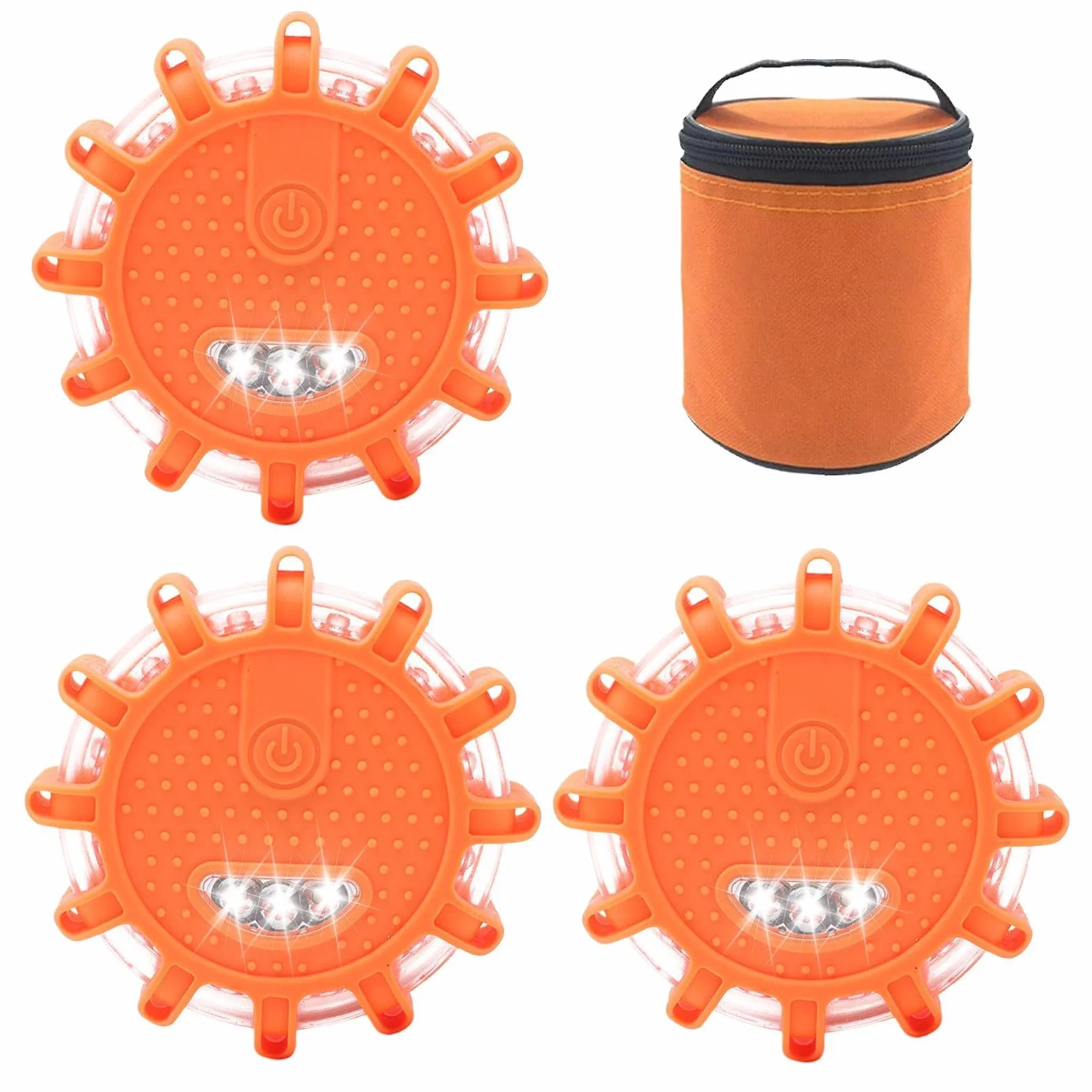 Światła drogowe LED, magnetyczne światła ostrzegawcze, wodoszczelne, reflektory LED, lampa błyskowa, światła drogowe, bezpieczne, magnetyczne światła drogowe, 3 sztuki LED