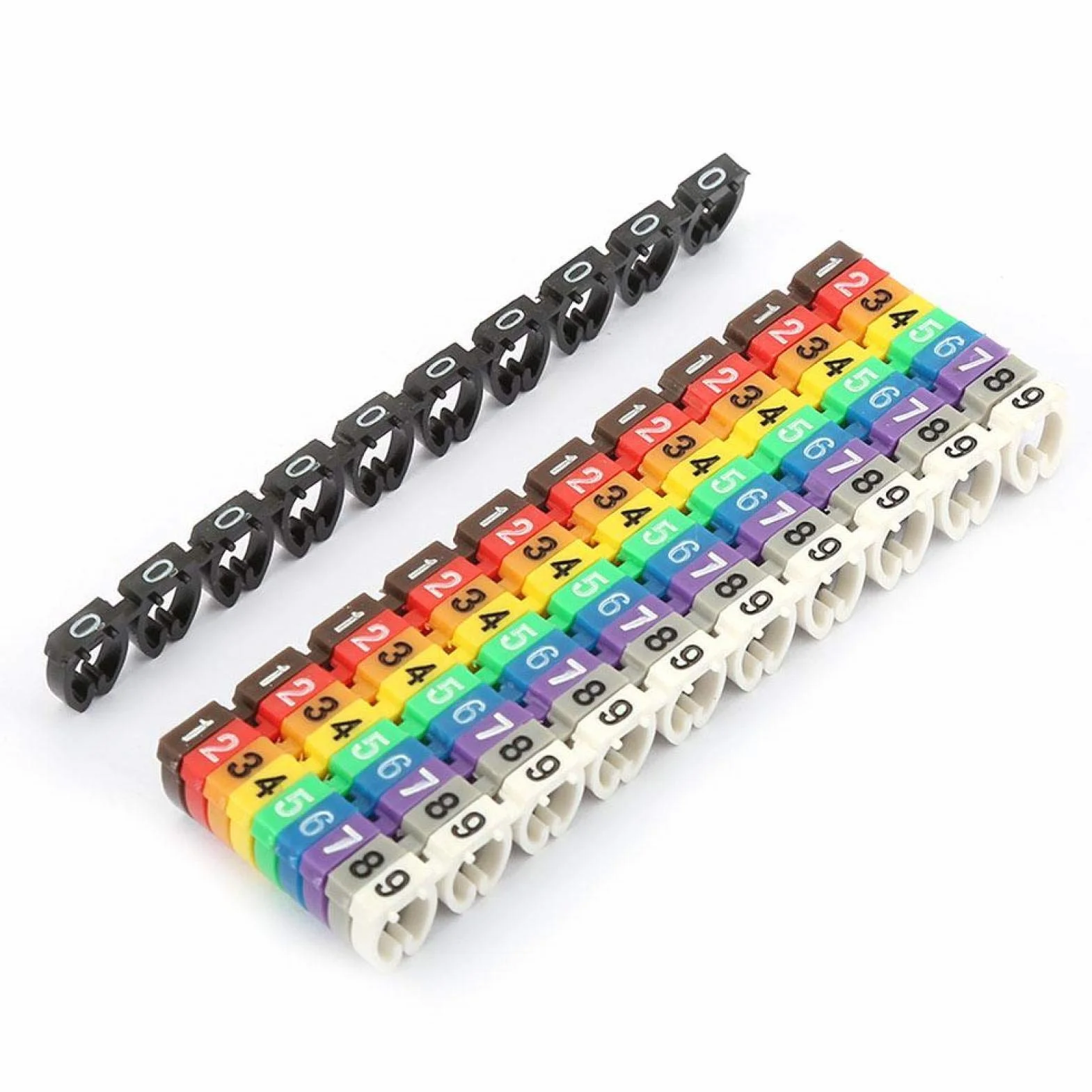 Numer przewodu, Cyfrowa rurka numerowa, Rurka etykiety numeru przewodu, Zestaw znaczników kabli do znaczników kabli (100 szt. KCM-6MM)
