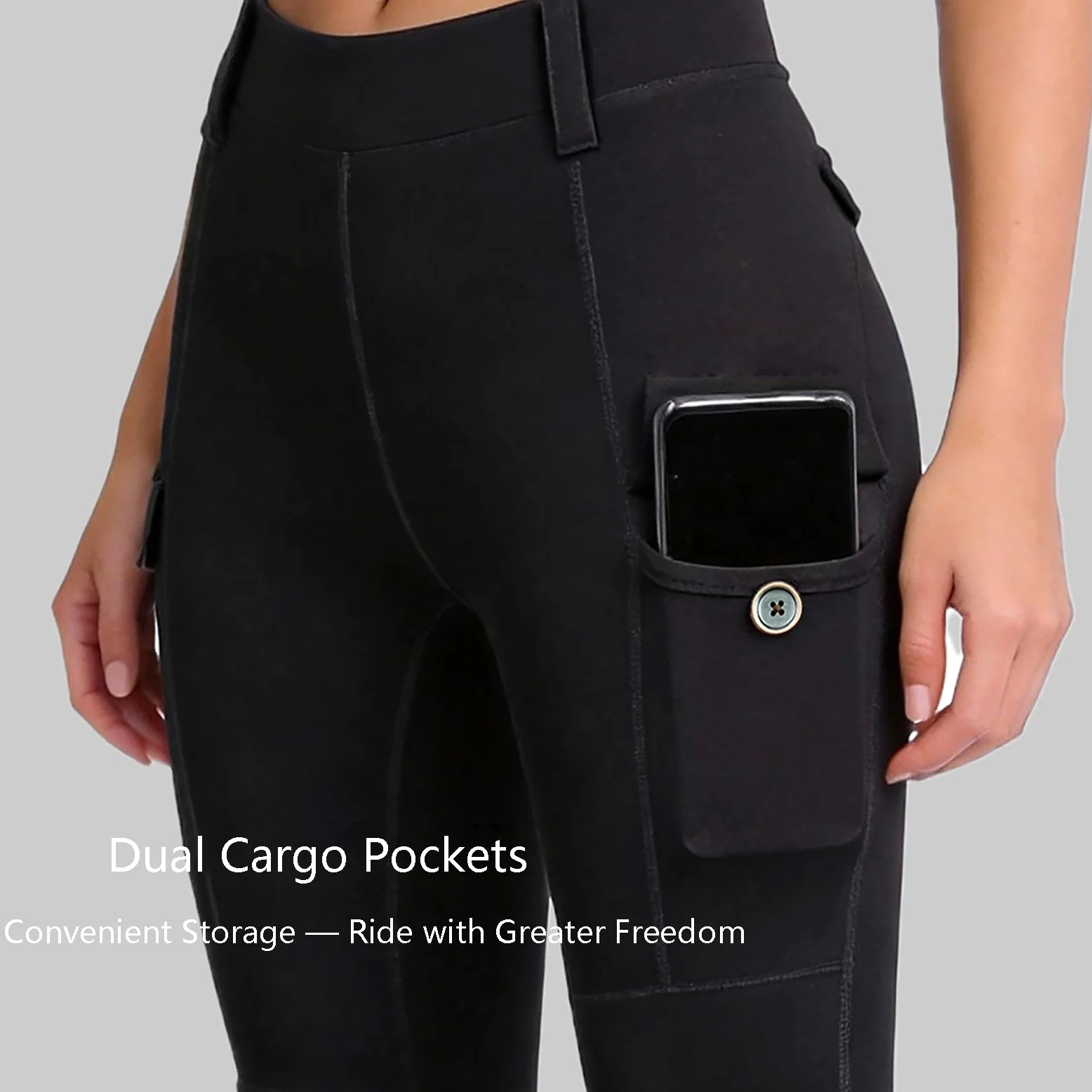 Damskie Legginsy Motocyklowe Slim Fit, Lekkie Spodnie Biker Z Wyjmowaną Ochroną I Kieszeniami Cargo Do Jazdy Miejskiej I Codziennego Użytku