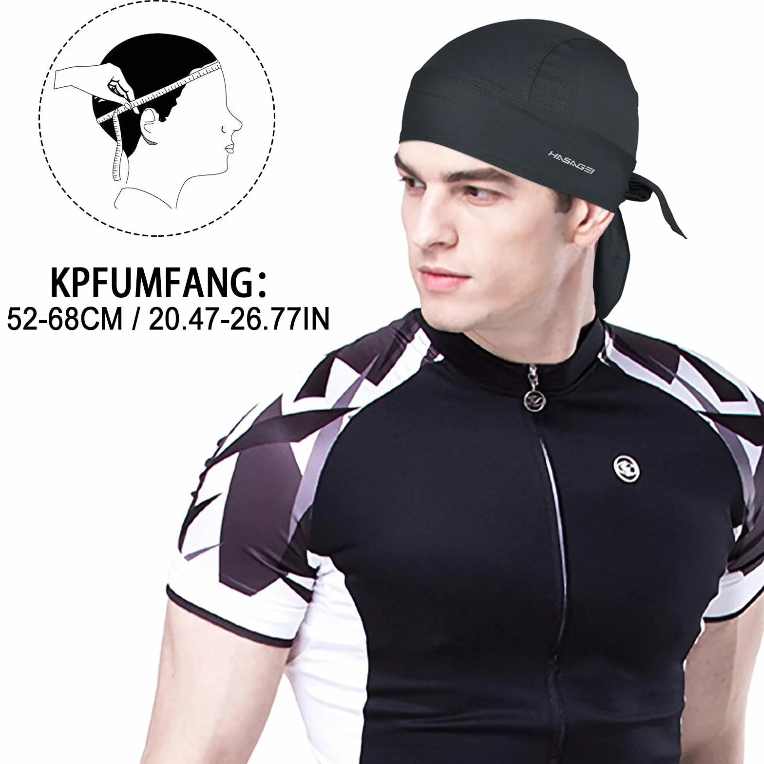 HASAGEI Sportowa bandana Cap Durag Bandana Chustka na głowę Rowerowa Nakrycie głowy Oddychająca, wchłania pot