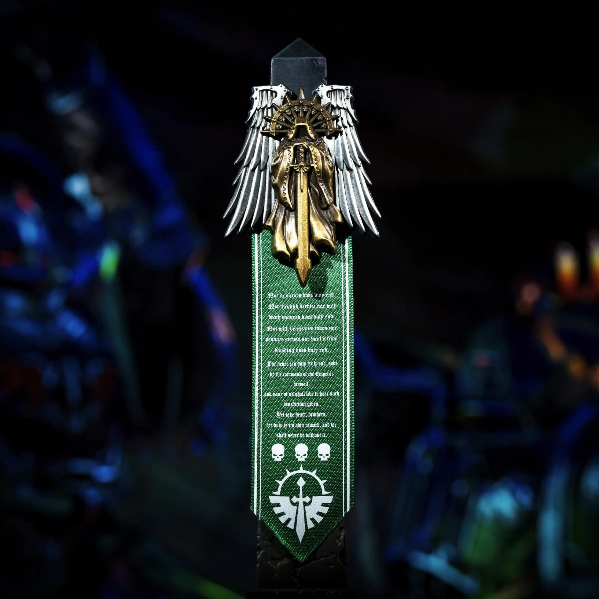 Starforged Warhammer 40K Dark Angels Seal of Duty Emble of Inner Circle Broszka, mała, stal stopowa, bez kamienia szlachetnego
