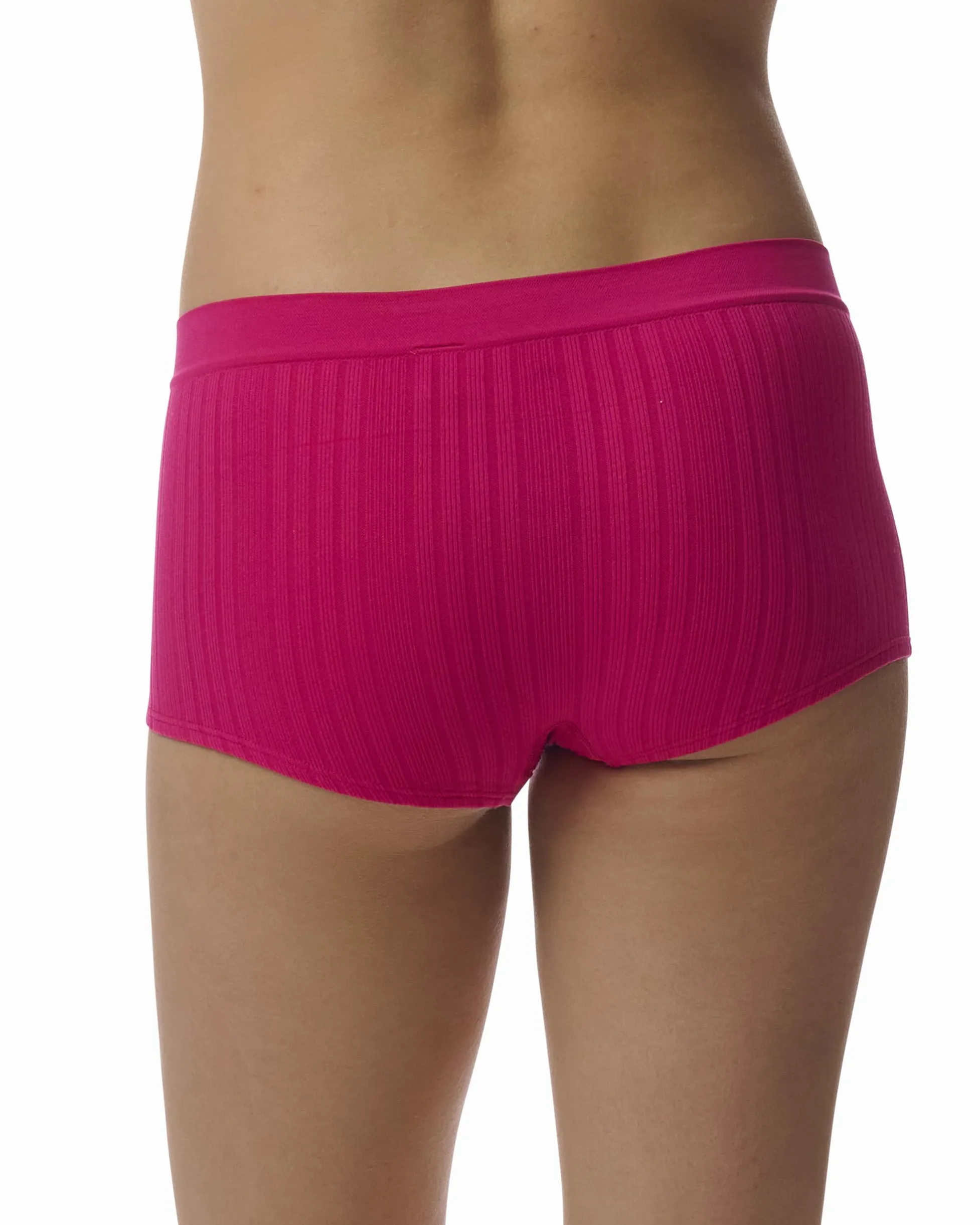 adidas Damskie krótkie majtki chłopięce (6 sztuk), Prawdziwy magenta prążkowany/czarny/brzoskwiniowy bat/świadomy różowy żebrowany/szary wrzosowy/fioletowy cień, XL