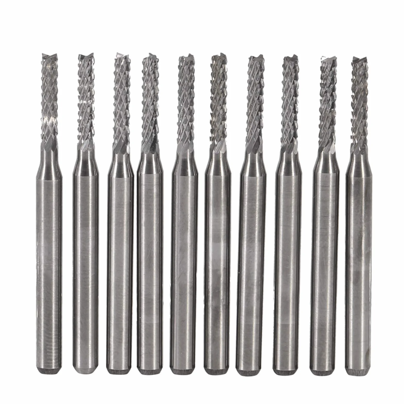 Zestaw Frezów Palcowych, 10 Szt. 2 Mm Frezów Palcowych Z Węglika Spiekanego, Frezów CNC Z Chwytem 1/8 Cala, Bitów Do Grawerowania 3,175 Mm Frez SMT/CNC/PCB Do Grawerowania PCB