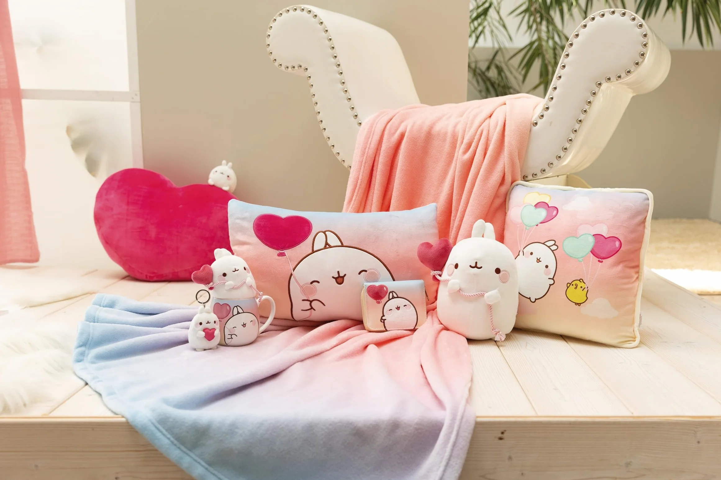 NICI Torebka MOLANG 12×9,5 cm biała portmonetka z zamkiem dla dziewczynek