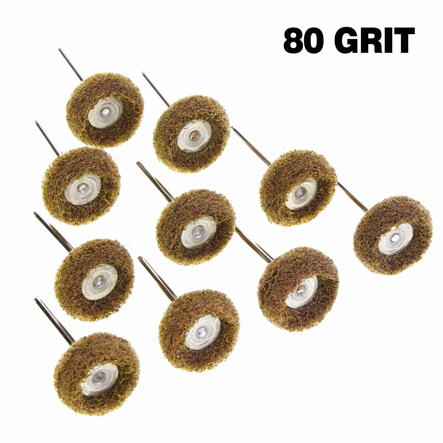 HSeaMall 40 szt. tarcze polerskie polerskie polerskie polerskie brązowe 2,5 cm 80ziarnistość 150 ziarnistość 240 ziarnistość 300 Grit do akcesoriów narzędzia obrotowe (40 szt. ścierka tarcza polerska)