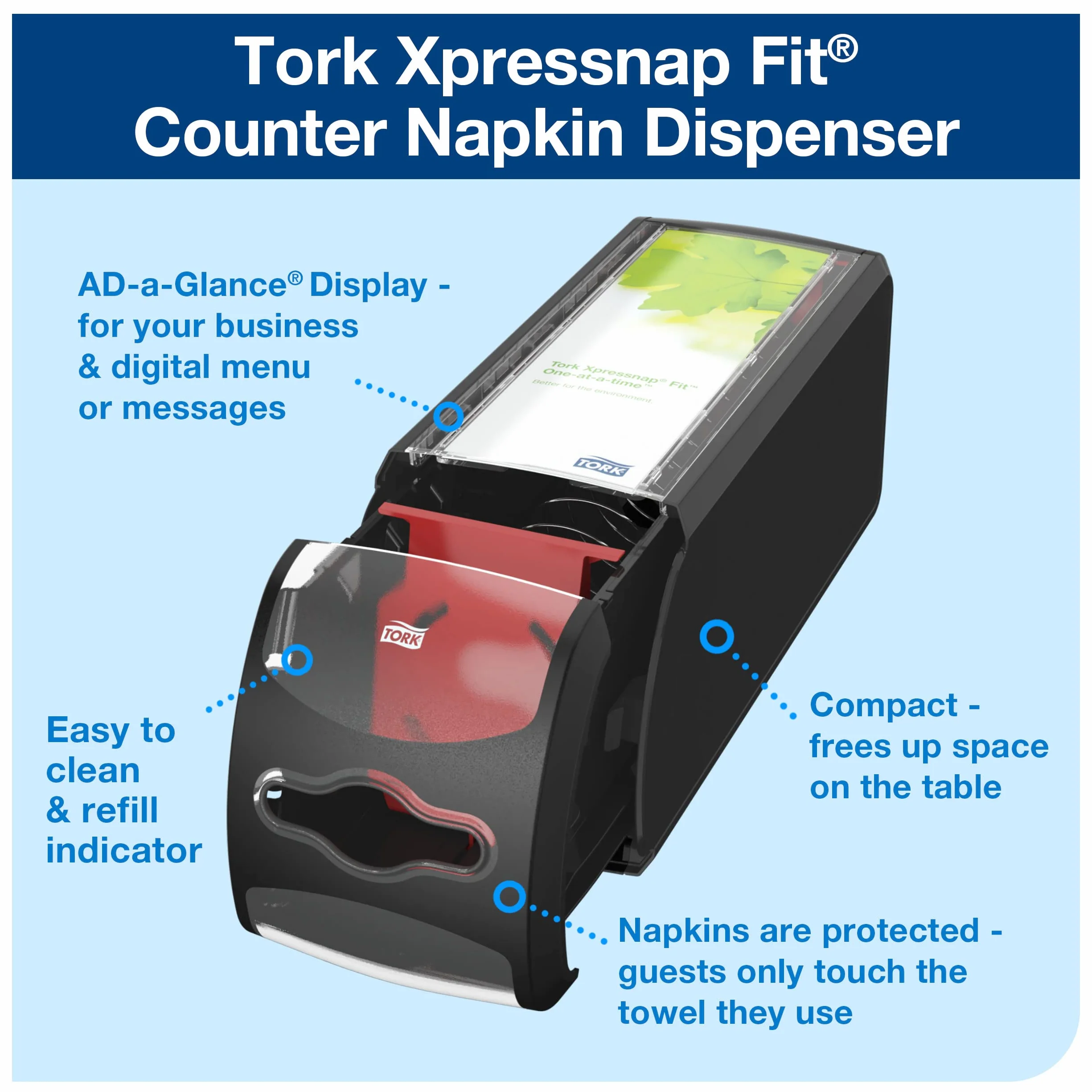 Tork Xpressnap Fit 272901 dozownik serwetki, N14 do restauracji, jednorazowe zastosowanie, czarny
