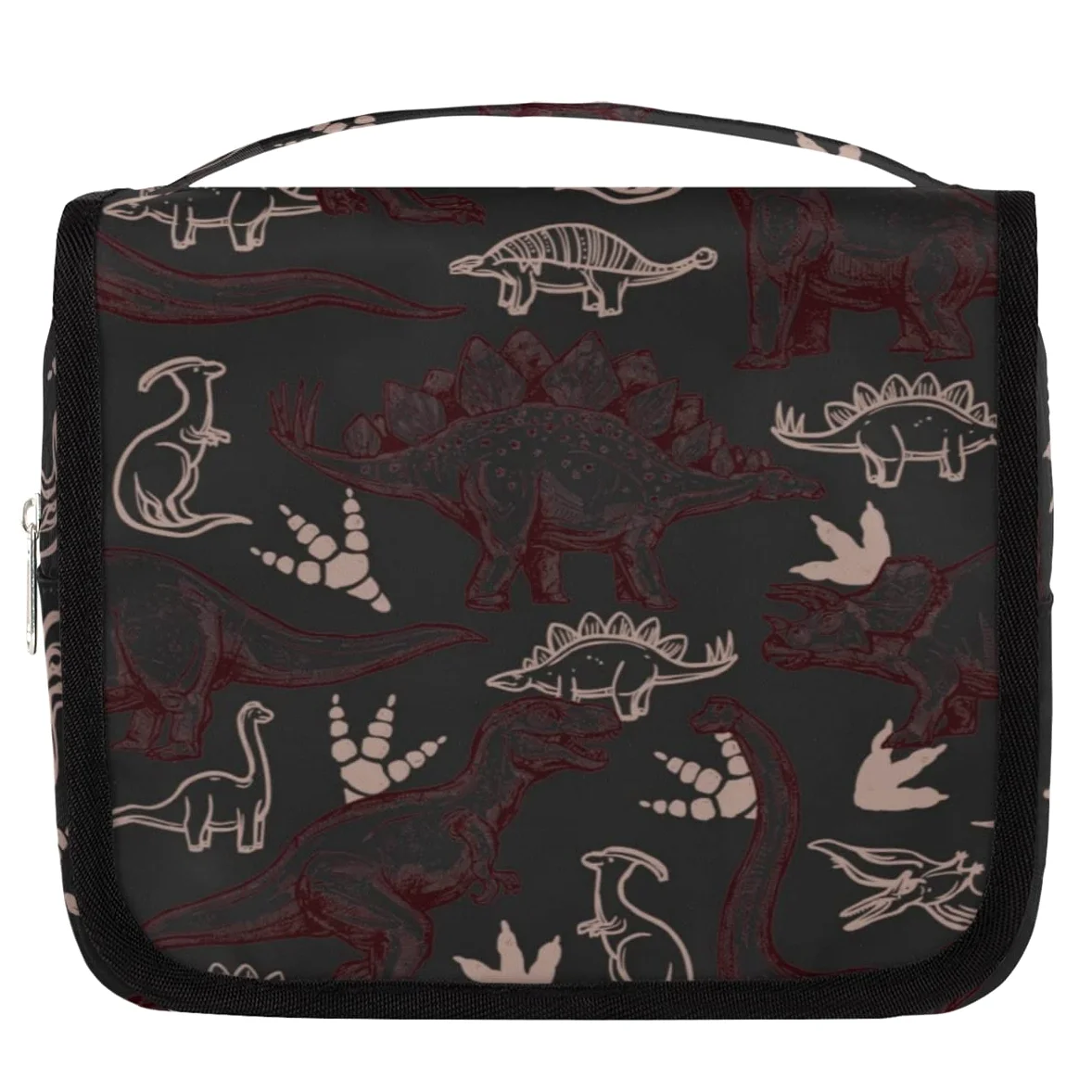 Podróżna kosmetyczka z dinozaurem nadruki dinozaur torebka na pranie torebka unisex wiszące przybory toaletowe kosmetyczny organizer do makijażu, wielobarwny, Jeden rozmiar