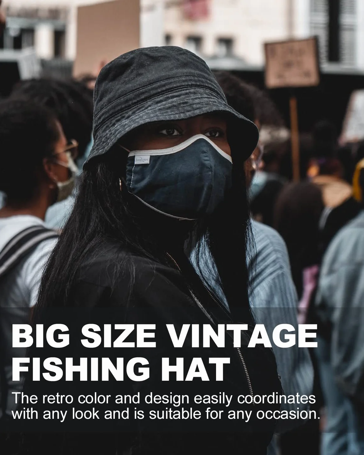 Zylioo Oversize XXL sprany kapelusz typu bucket dla mężczyzn i kobiet, duży wyblakły dżinsowy kapelusz przeciwsłoneczny, pakowalne podróżne czapki plażowe dla dużych głów
