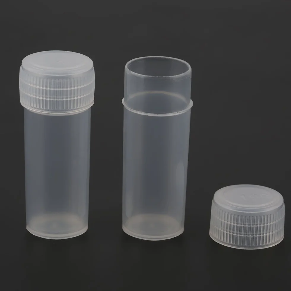 Plastikowe butelki na próbki 5 ml 50 sztuk z nakrętkami