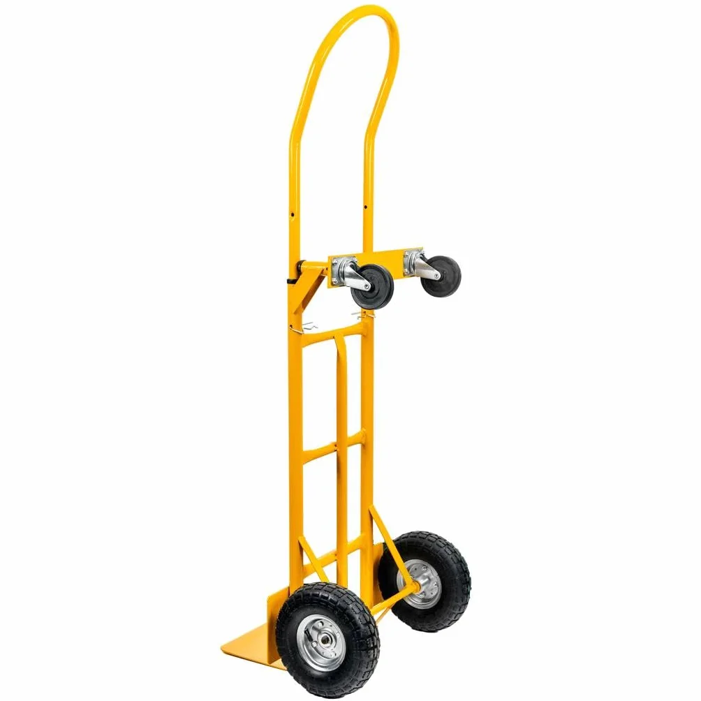 Mega-M Wózek transportowy magazynowy kurierski 2 w 1 MŁYNARKA 250KG KOŁA ŁOŻYSKOWANE rozkładany MOCNY (żółty)