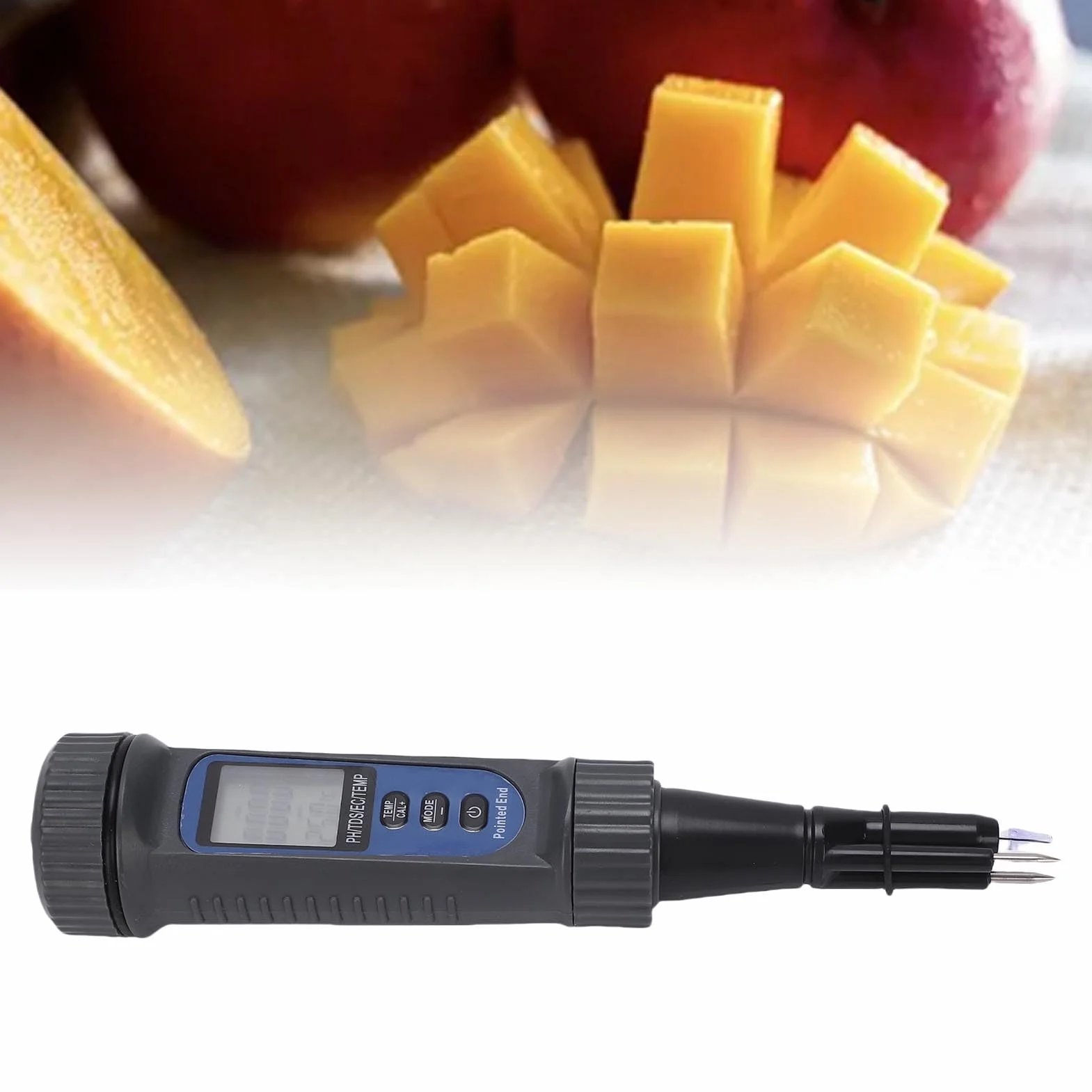 Ejoyous Miernik PH 4 w 1 z temperaturą TDS EC, Tester PH do żywności, Serów, Owoców, Warzyw, Gleby i Mięsa