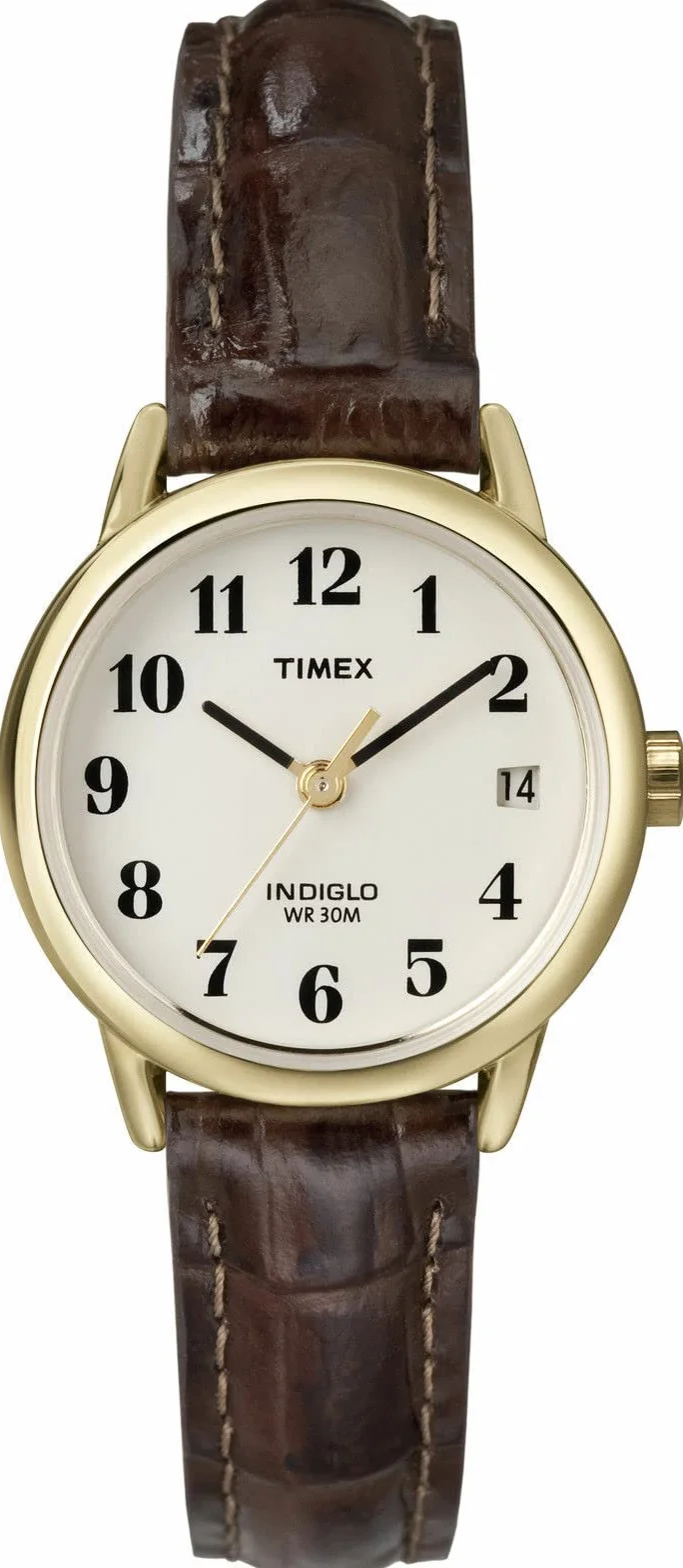 Timex Easy Reader damski 25 mm brązowy skórzany pasek zegarek