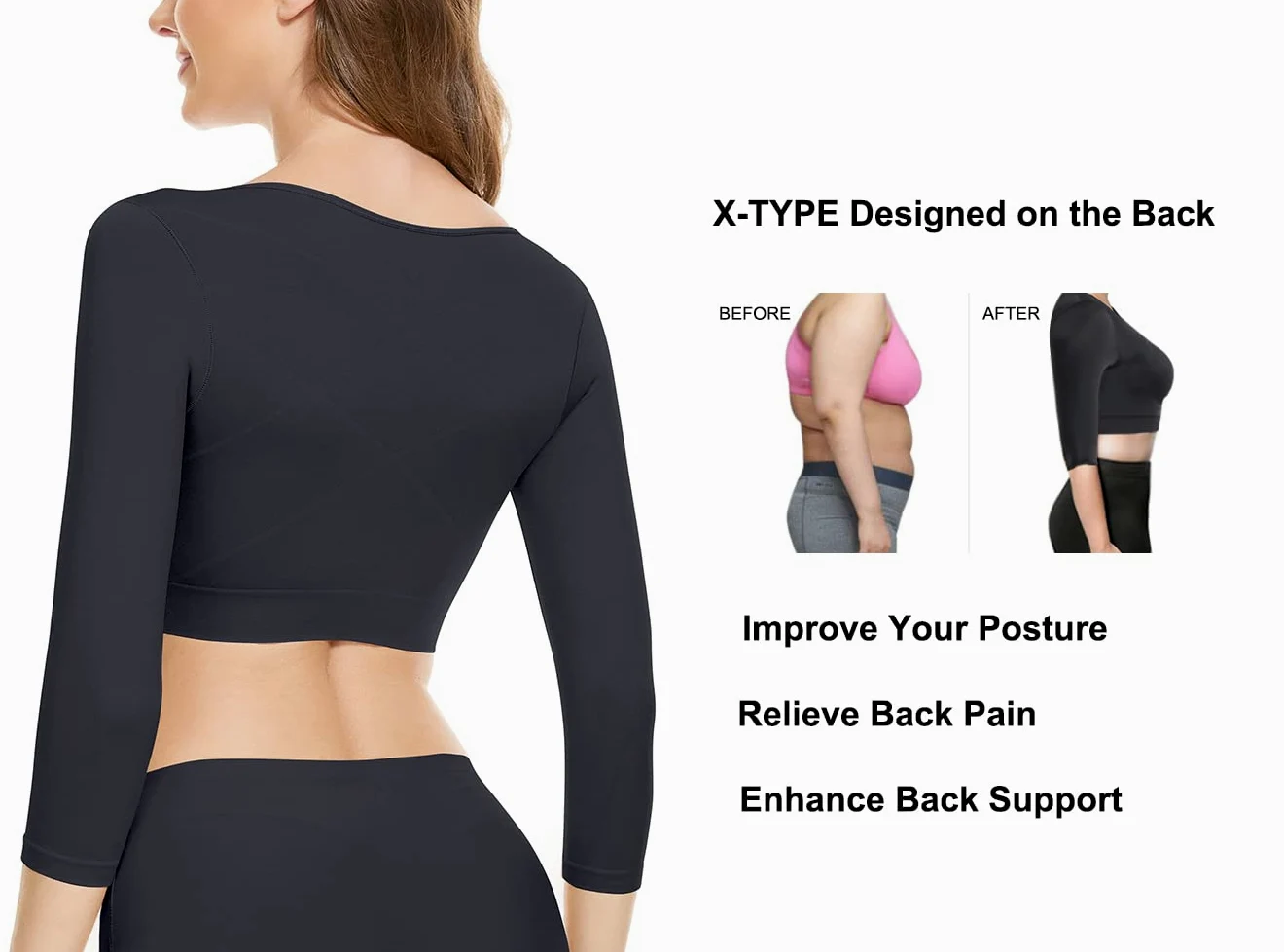 KSKshape Ramię modelujące dla kobiet po operacji ramię Lipo kompresyjne rękawy przednie zamknięcie bielizna modelująca biustonosz korektor postawy
