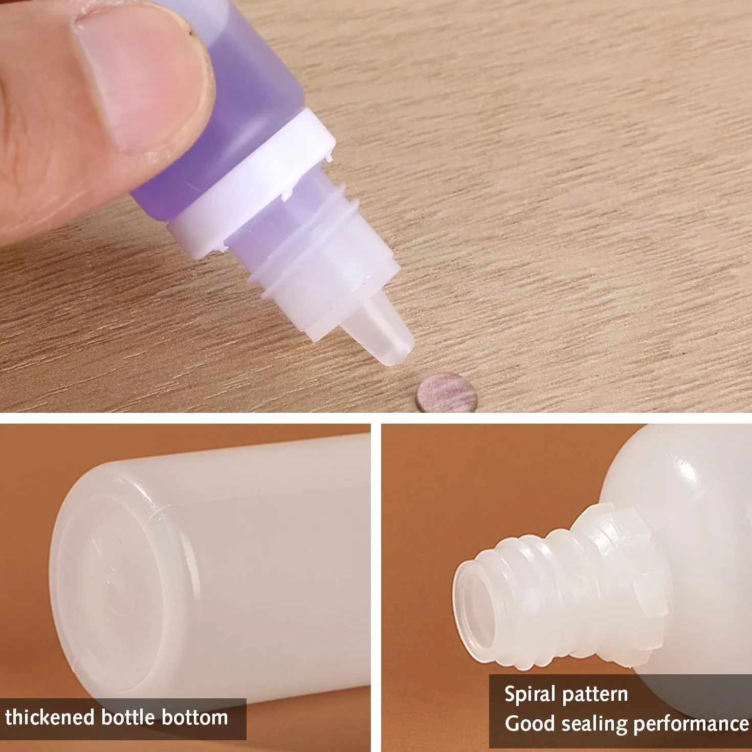 Luxiremi 12 sztuk butelek z tworzywa sztucznego 5 ml, pusta butelka na krople do oczu z nakrętką i lejkiem, biała, wyciskana butelka na krople do oczu