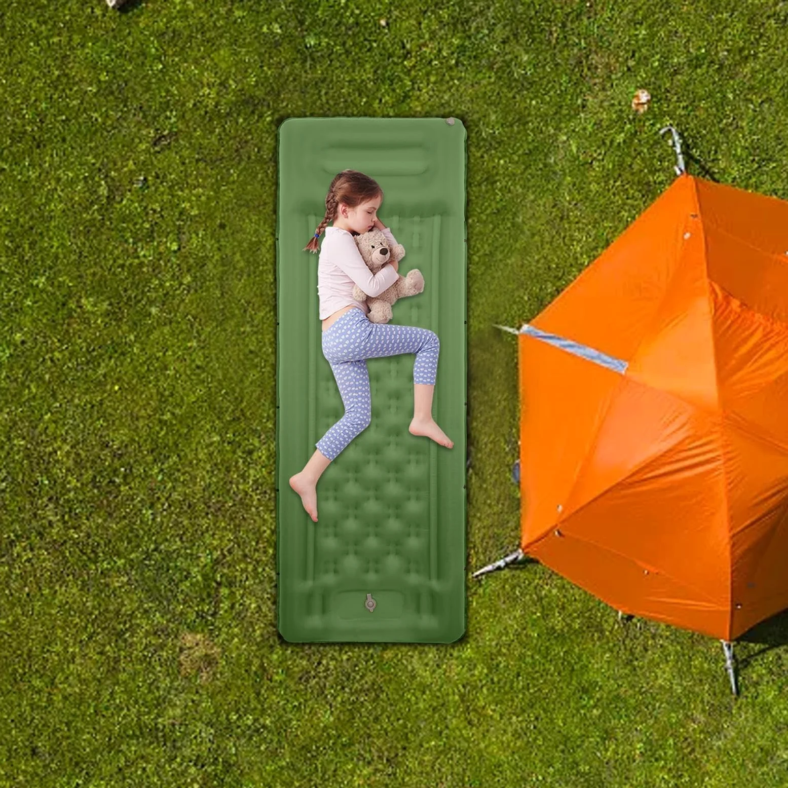 Materac Do Spaniena Na Camping Przenośny Materac O Grubości 11 Centymetrów | Wbudowana Pompka Nożna Do Materaca dla Dorosłych na Wędrówki Podróże Outdoor do Namiotu i Samochodu
