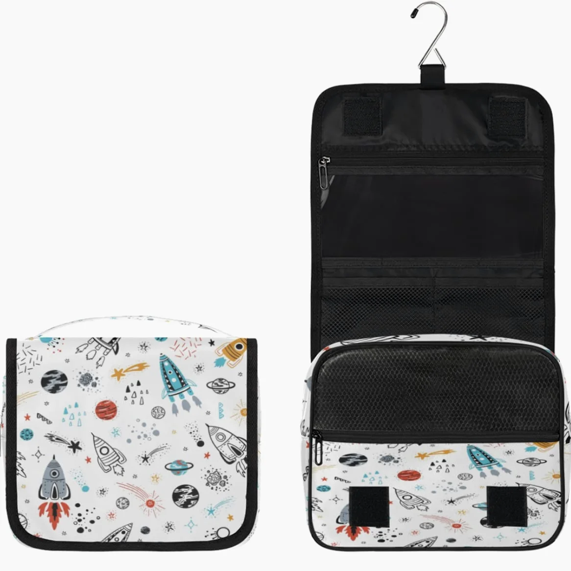 Układ Słoneczny Planeta Podróżna Kosmetyczka Kreskówka Planeta Mycie Torba Unisex Wiszące przybory toaletowe Kosmetyczka Organizer do makijażu, wielobarwny, Jeden rozmiar