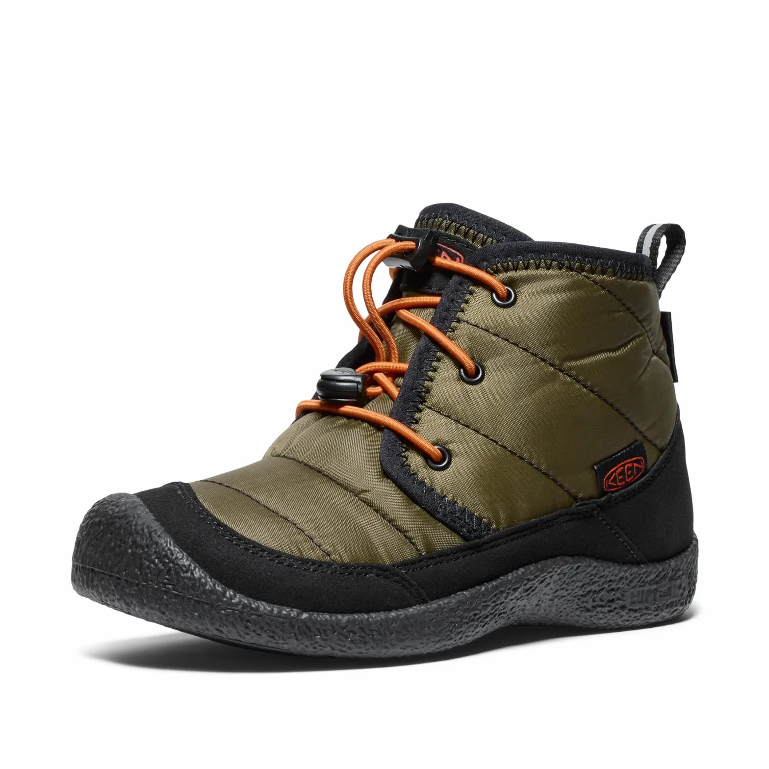 KEEN Howser 2 Chukka wodoodporne buty dziecięce, Ciemny oliwkowy złoty płomień, 37 EU