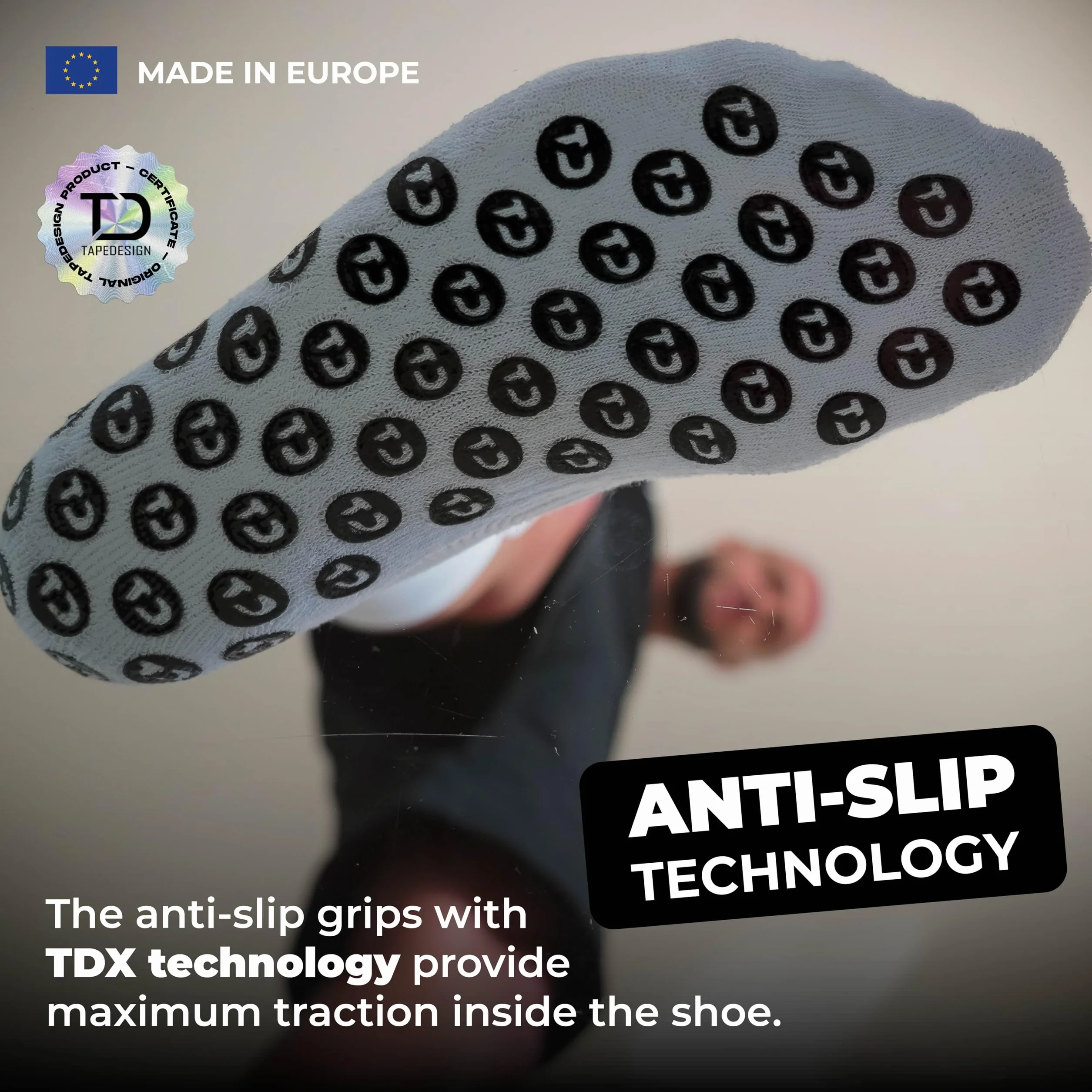 Tapedesign – Dwupak Superlight Socks – 2 pary ultralekkich skarpet do piłki nożnej i sportu – super cienkie i elastyczne – antypoślizgowe w butach – maksymalna przyczepność i komfort noszenia podczas