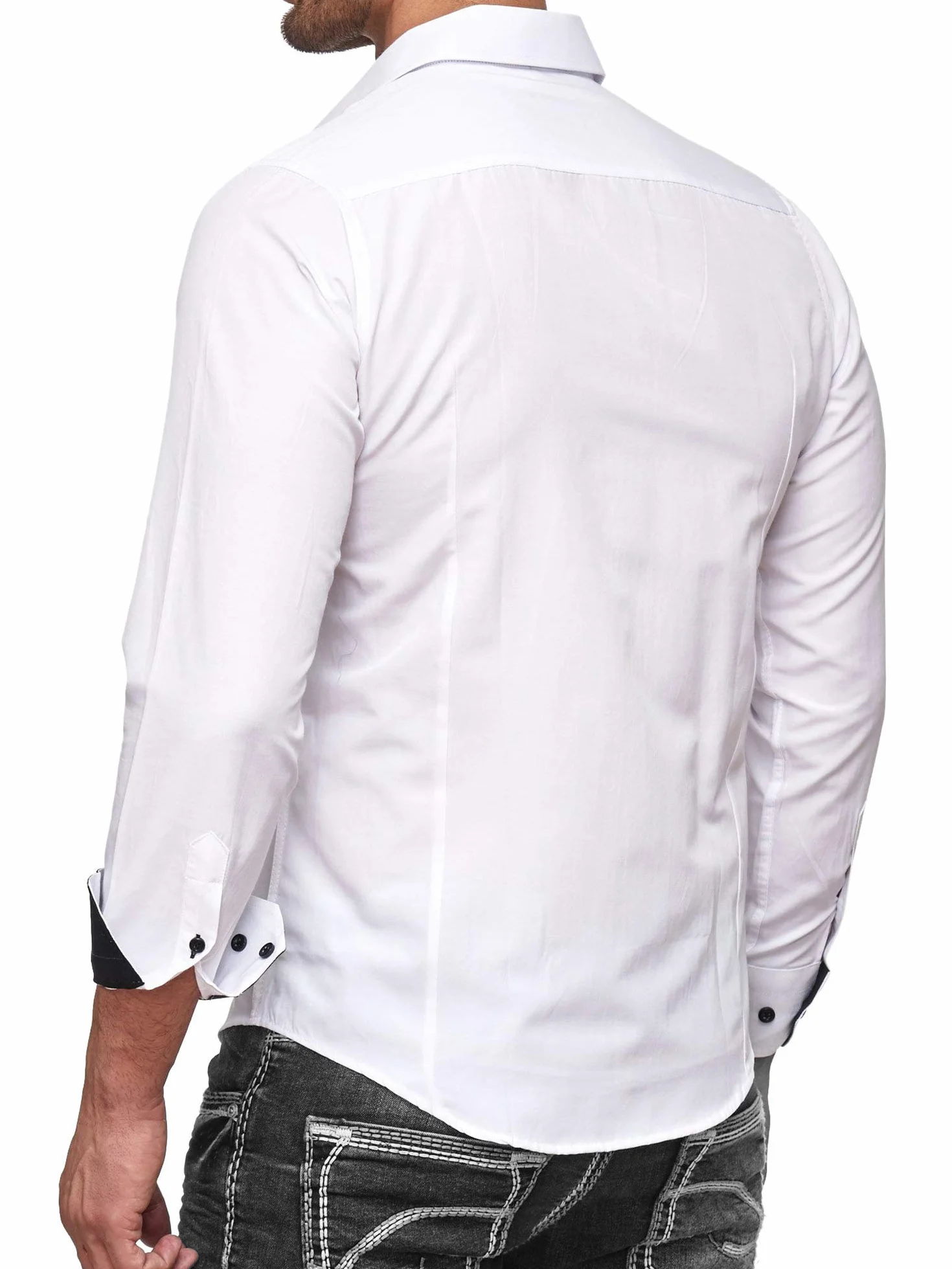 Baxboy Koszula męska, slim fit, łatwa do prasowania, do garnituru, biznesu, na wesele, do noszenia w czasie wolnym, koszula z długim rękawem dla mężczyzn z długim rękawem R-44