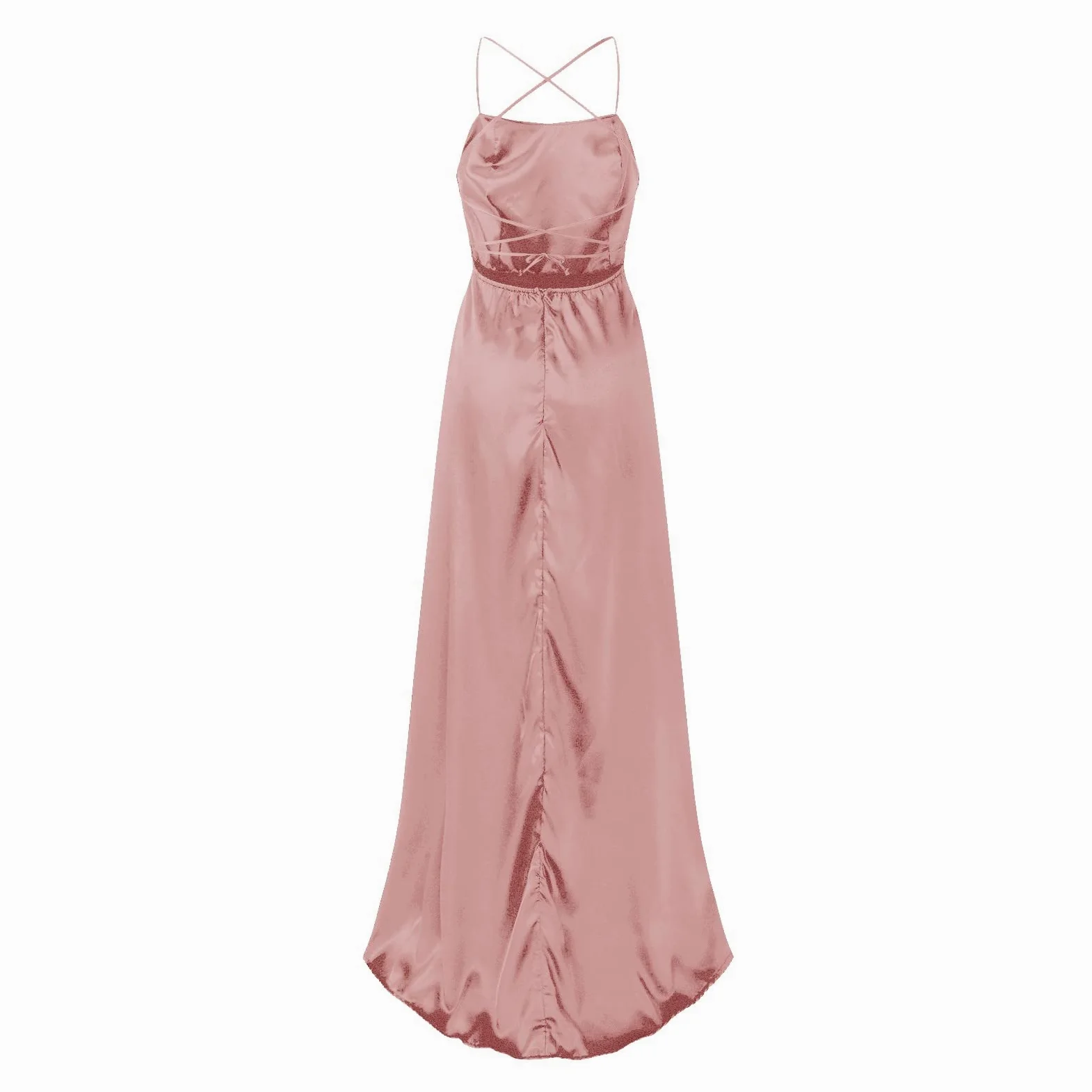 Damska sukienka balowa, długa, satynowa, linia A, sukienka wieczorowa, seksowna, wiązana na szyi, sukienka na studniówkę, elegancka, długa, spaghetti, dla druhny, sukienka ślubna