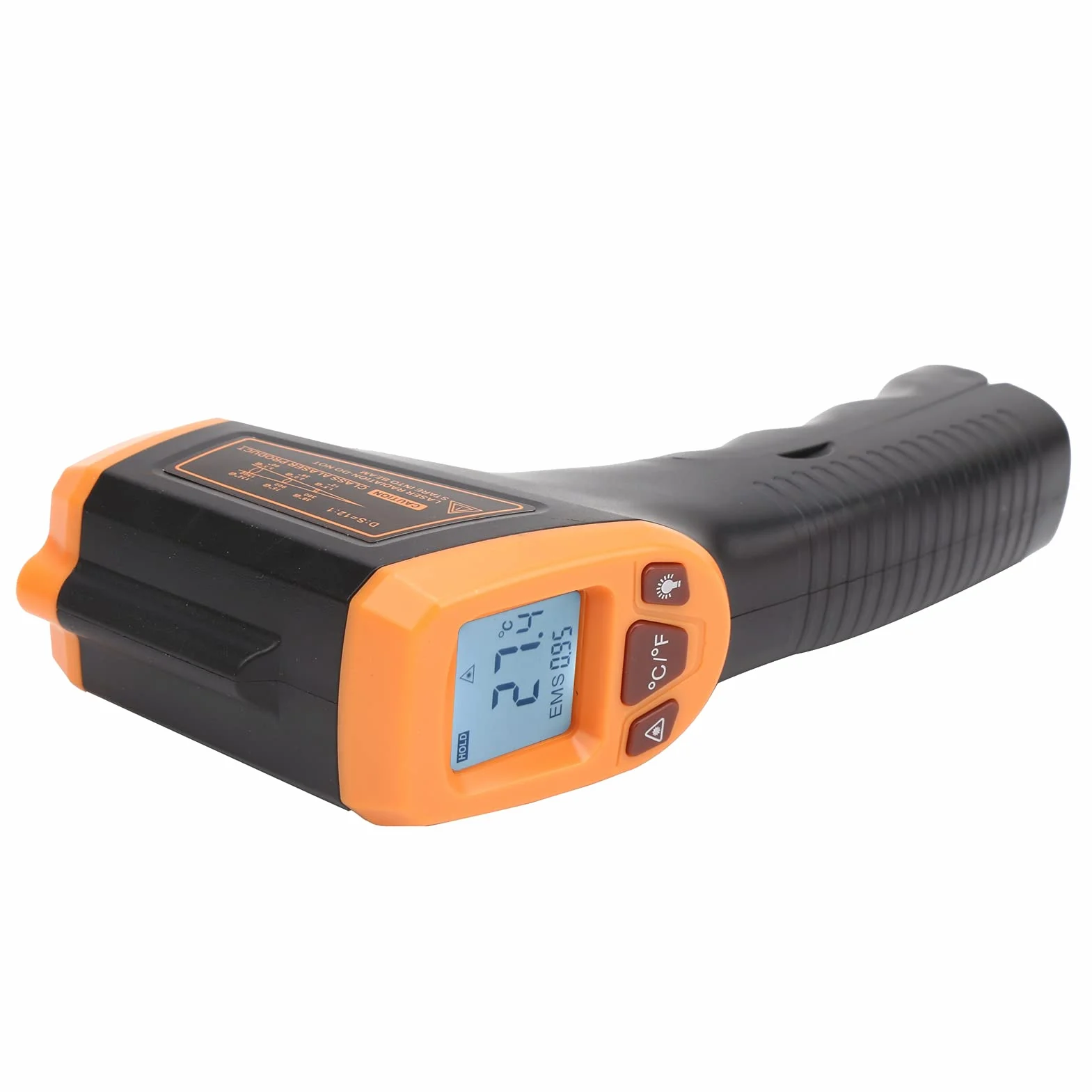 GM320S Termometr Bесконтактowy na Podczerwień, Pistolet do Pomiaru Temperatury z Wyświetlaczem LCD, Zakres -50°C do 600°C, Pomarańczowy, Przemysłowy